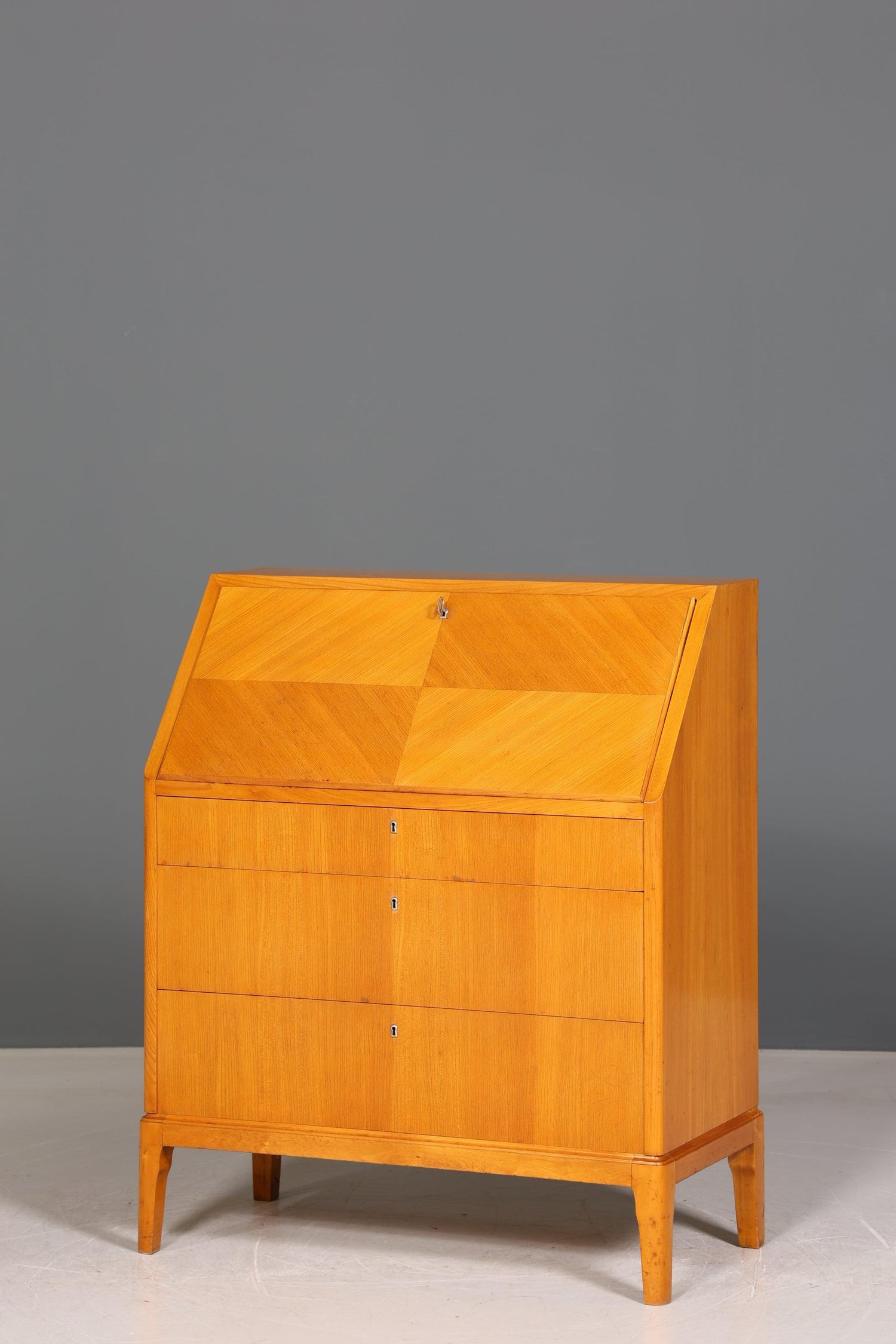 Schlichter Sekretär im Biedermeier Stil um 1930 echt Holz Schreibmöbel Kommode