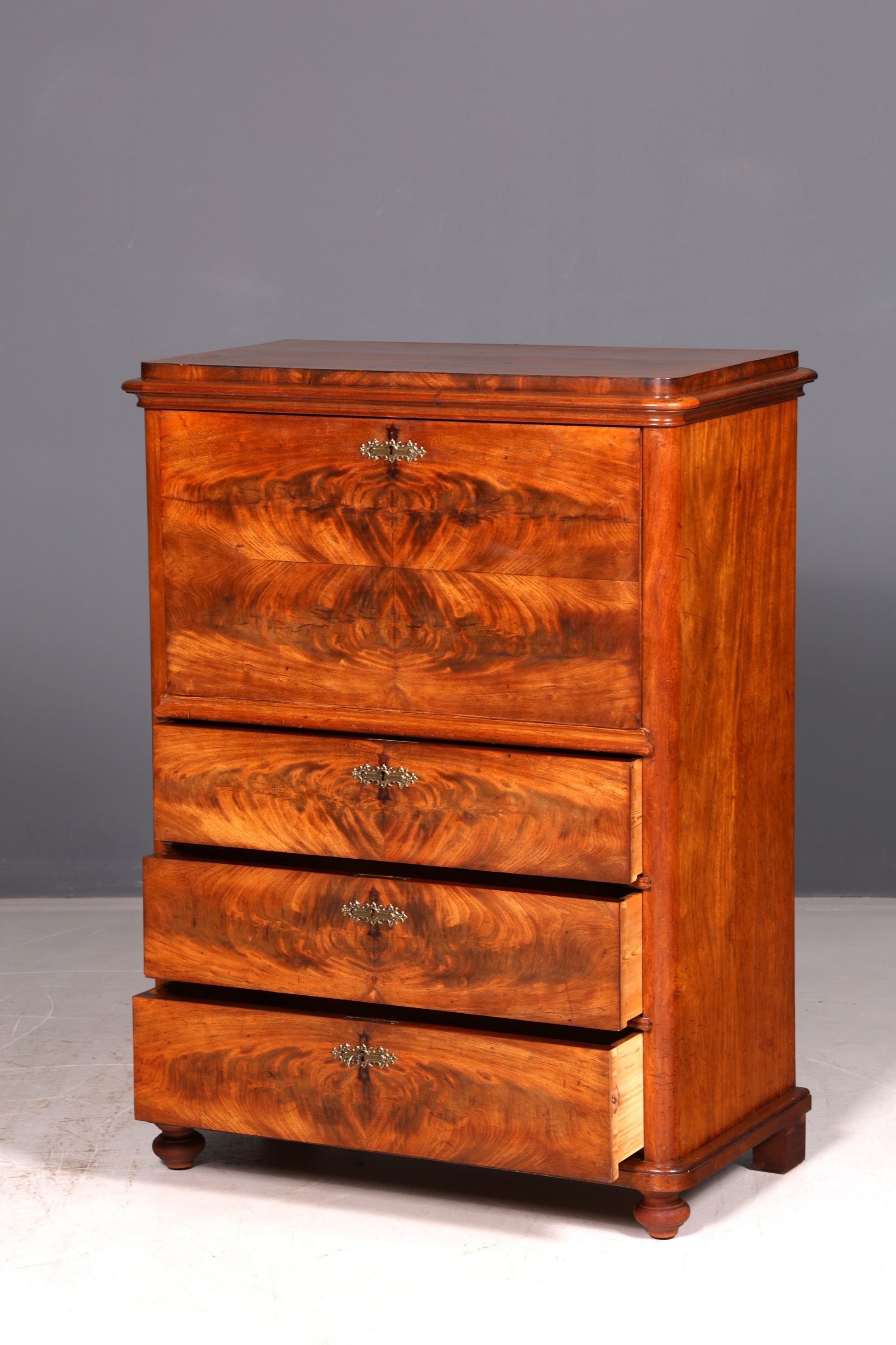 Wunderschöner Louis Philippe Sekretär Vertiko Highboard Gründerzeit Kommode Schrank um 1880 Antik Vintage