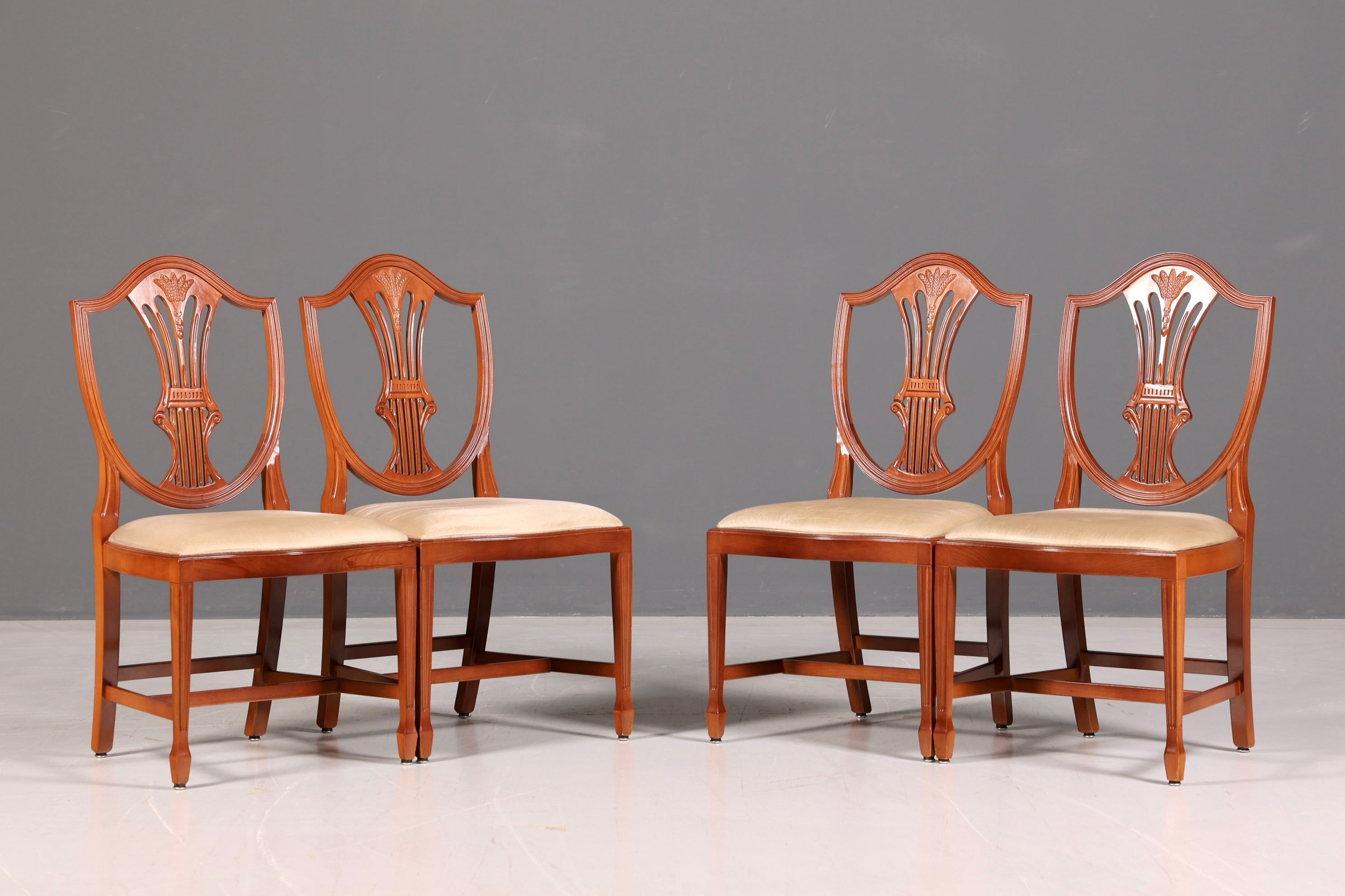 Noble Set of 4 English Chairs Hepplewhite Style Dining Chairs Antique Dining Chairs Kitchen Chairs Chair Set Vintage