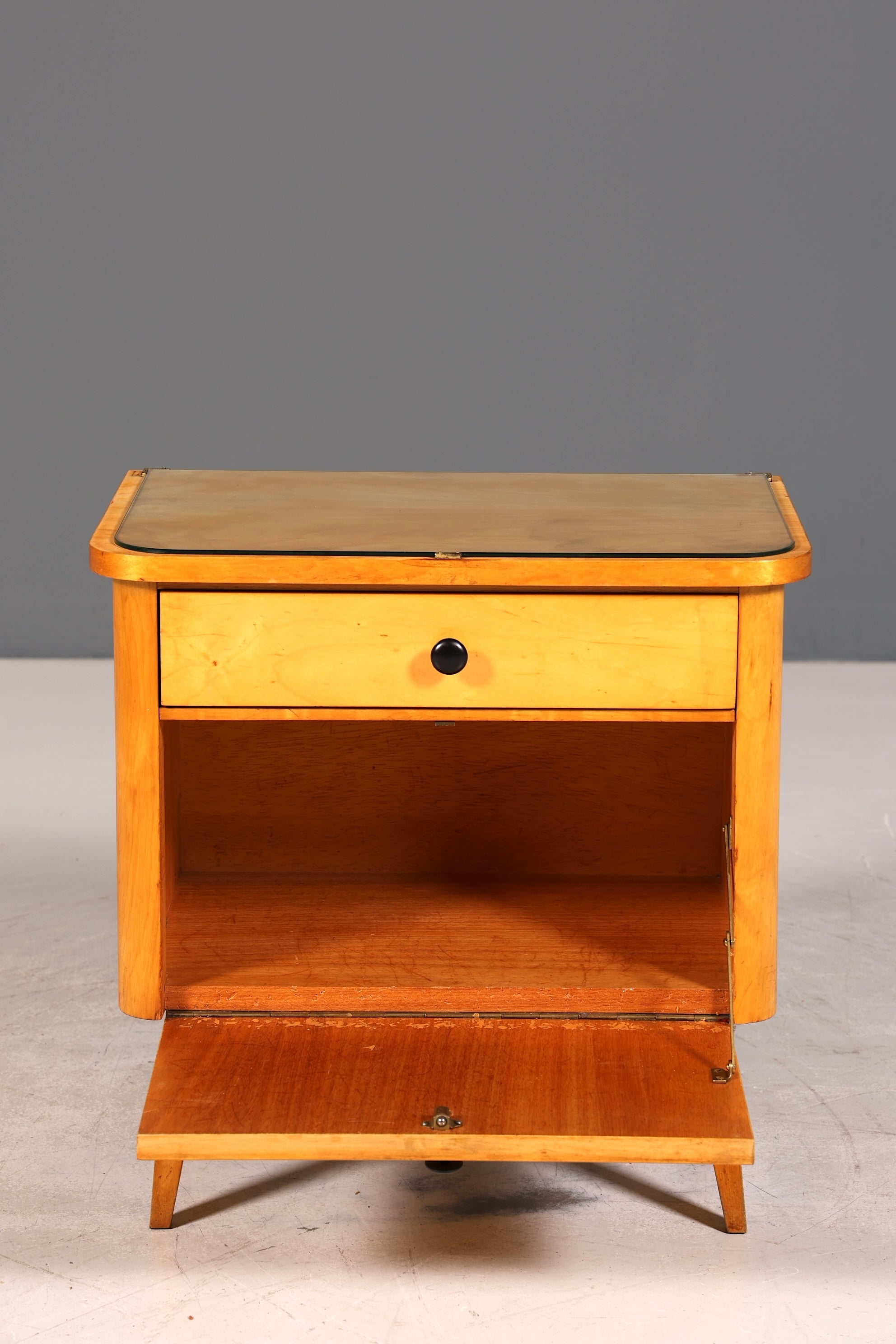 Wunderschöne Mid Century Kommode Vintage Nachttisch Retro Klappschränkchen