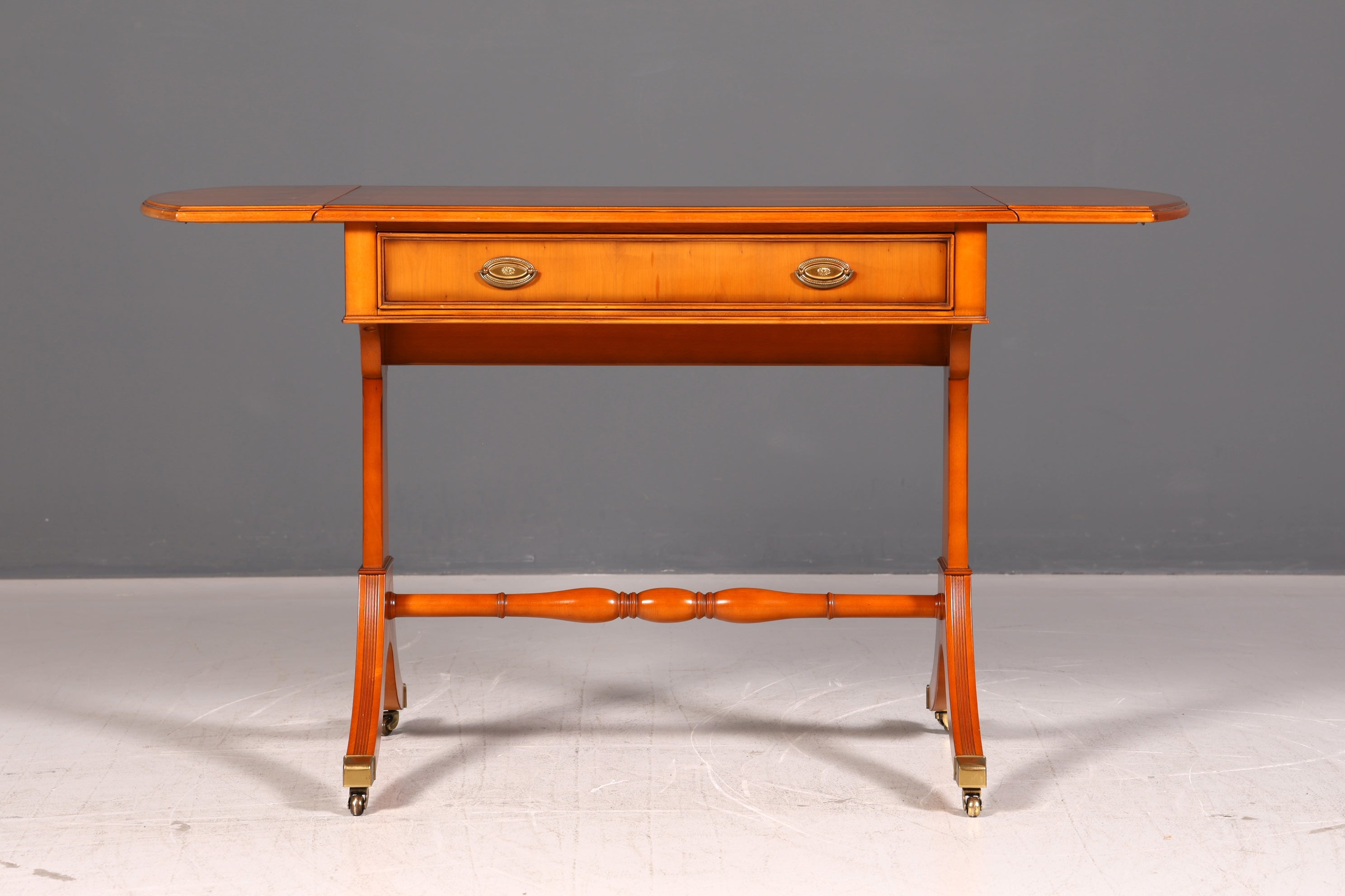 Wunderschöner Original Heldense Englischer Schreibtisch Konsole Konsolentisch Klappbar Bürotisch Antik Office Desk Holz 60s UK
