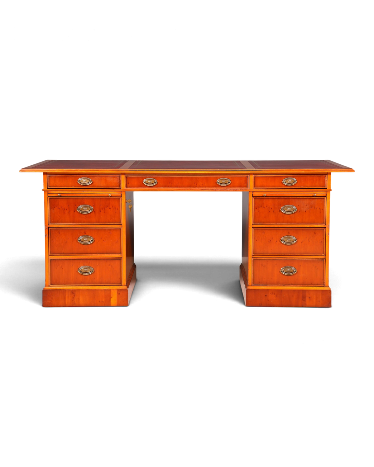 G721 Finish cm HELDENSE Wunderschöner Englischer Schreibtisch Englisch Eibe Desk Leder Auflage Antik Stil Bürotisch Office Desk (Kopie)