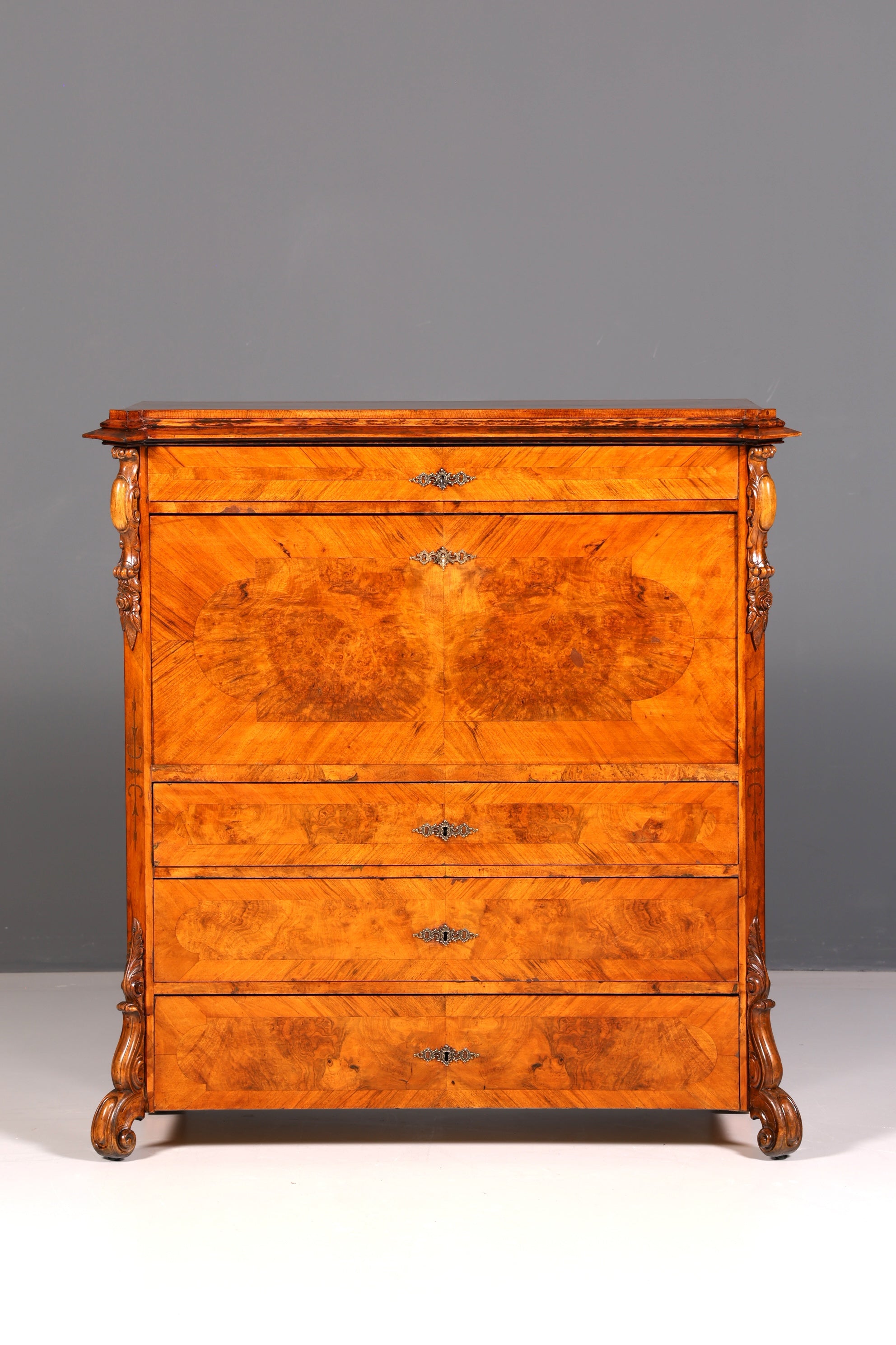 Wunderschöner Louis Philippe Sekretär Vertiko Highboard Schreibsekretär Massivholz