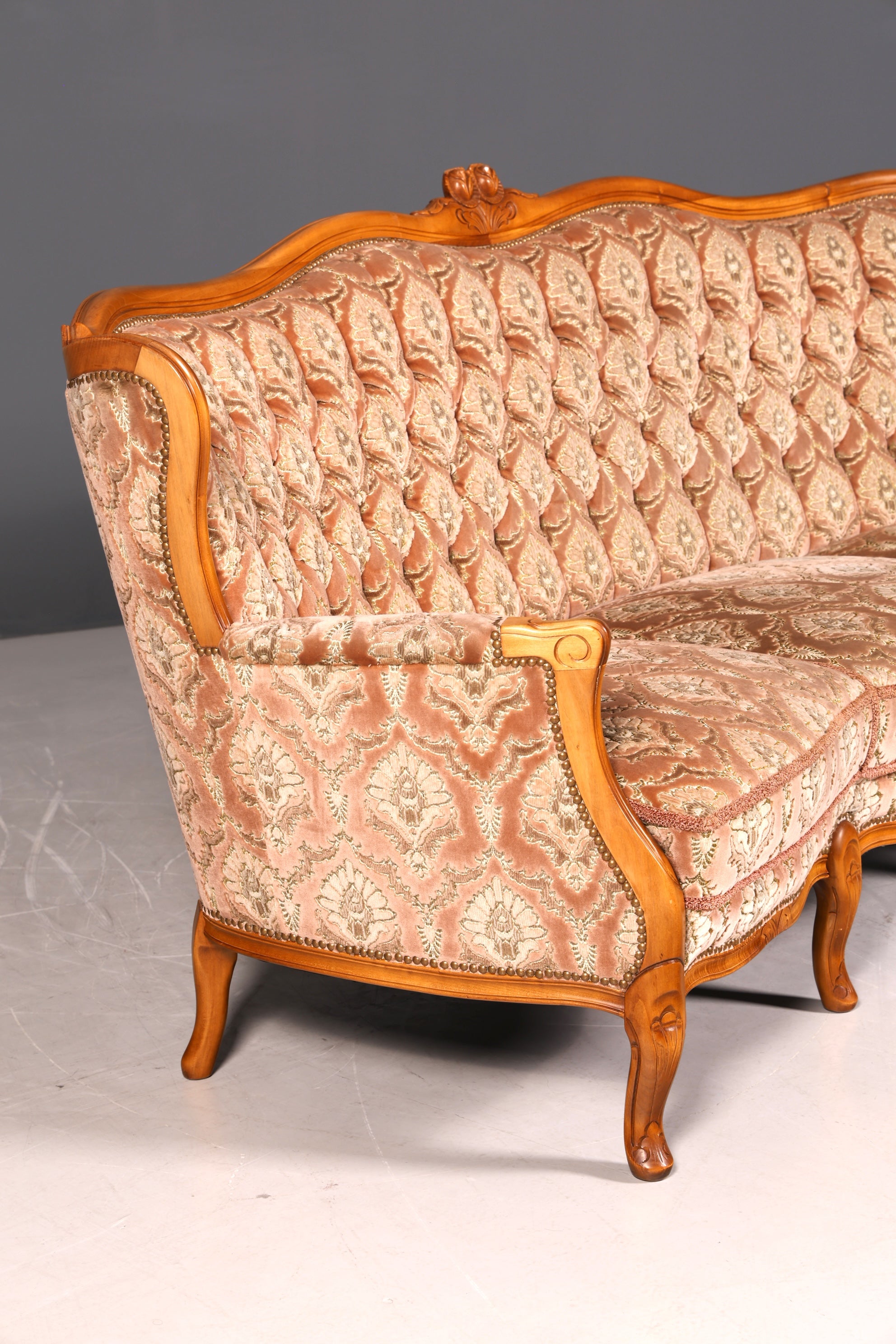 G350 Finish Wunderschönes Chippendale Sofa Barock Stil Couch Samt Stoff 3 Sitzer (Kopie)