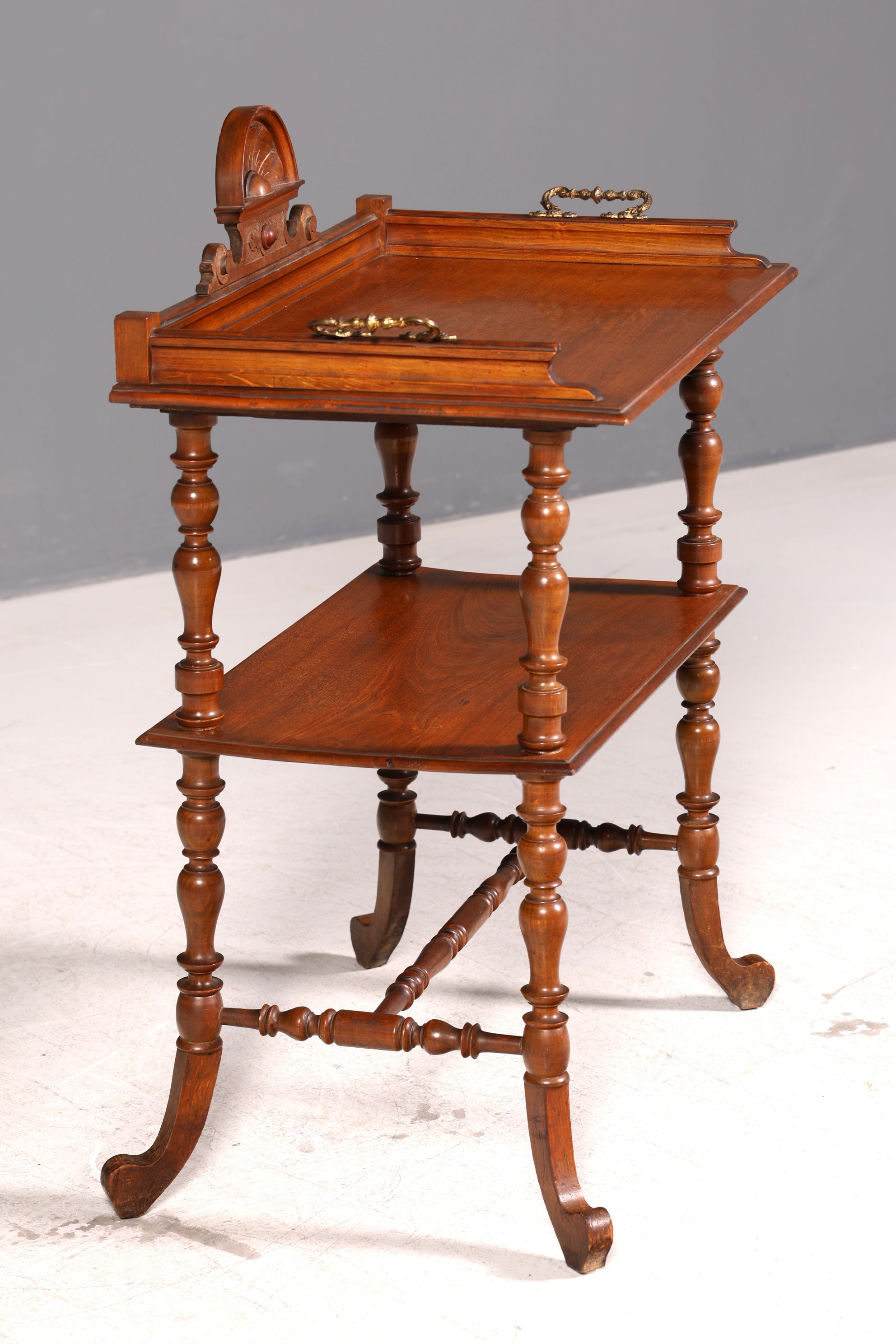 Traumhafte Gründerzeit Etagere Beistelltisch Serviertisch Antik Nussbaum Ablagetisch Etagentisch Vintage um 1890