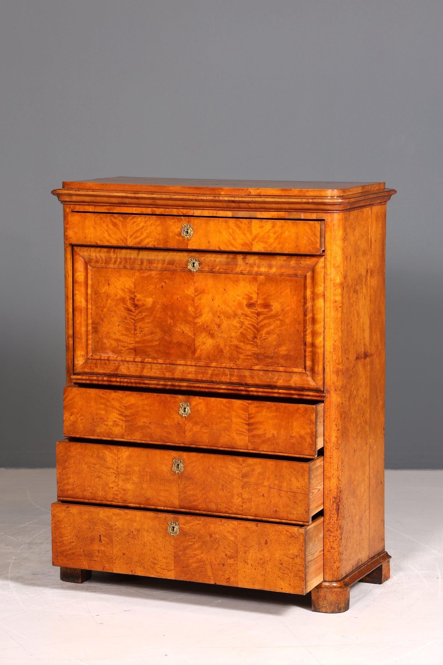 Edler Biedermeier Sekretär Vertiko Louis Philippe Highboard Kommode Schrank um 1880