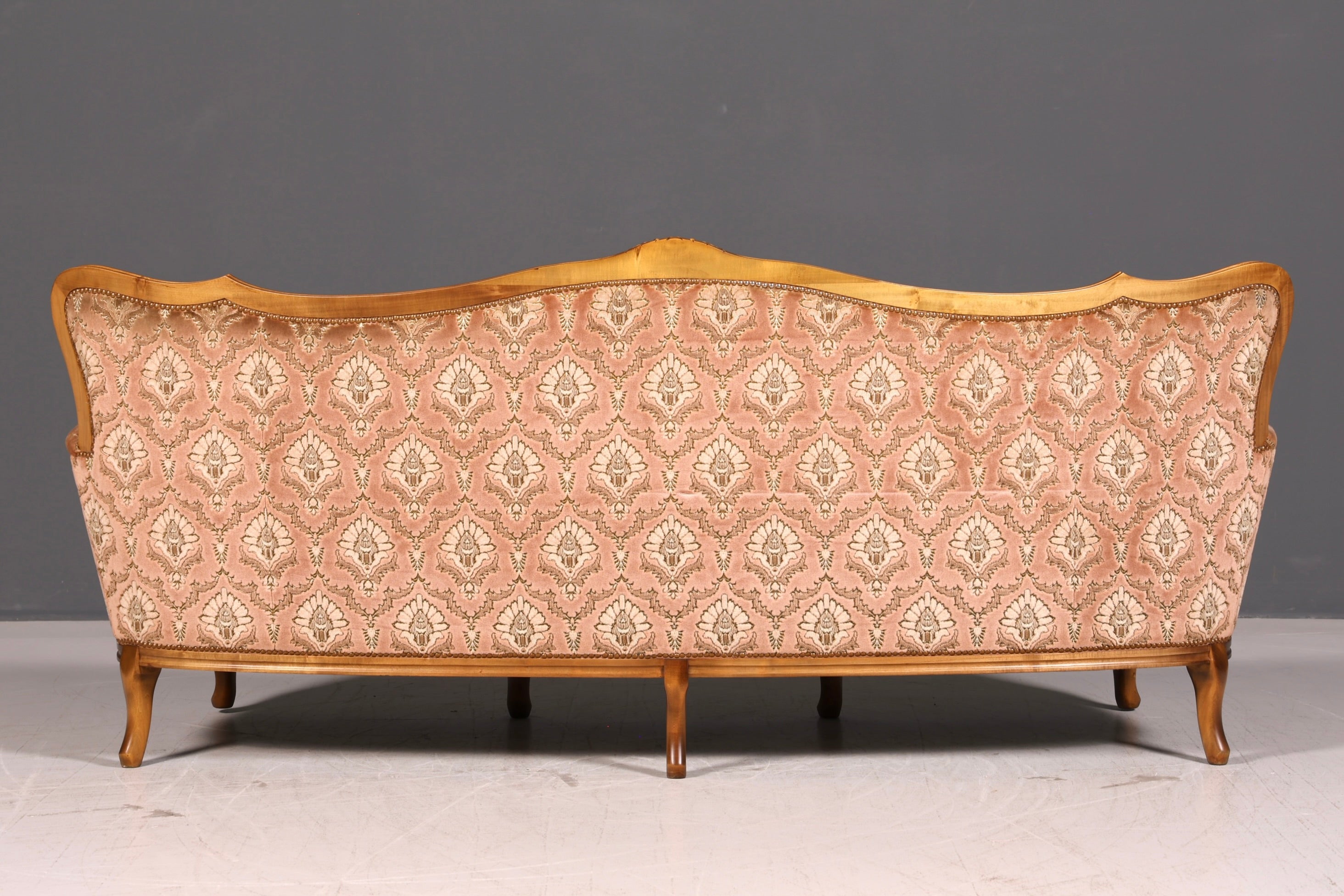 Wunderschönes Chippendale Sofa Barock Stil Couch Samt Stoff 3 Sitzer Antik Vintage