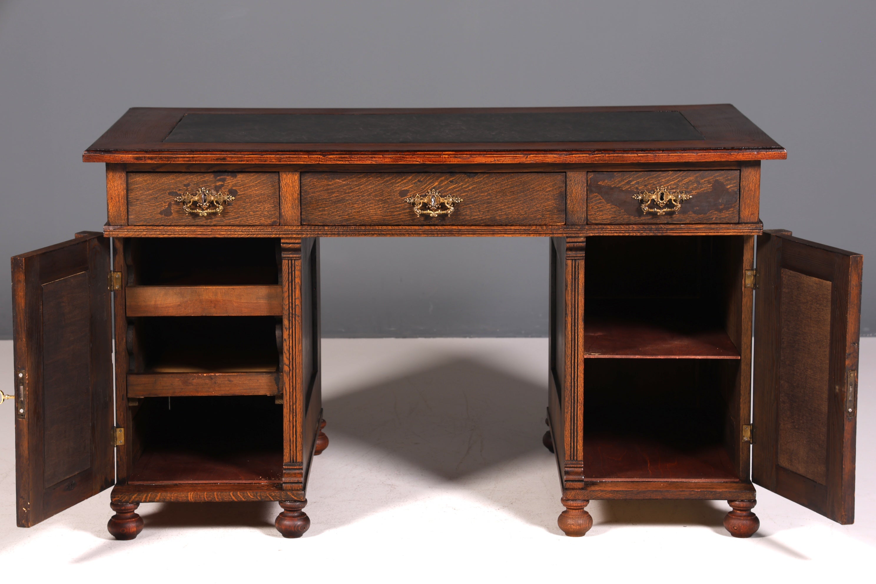 Traumhafter Jugendstil Schreibtisch Gründerzeit Bürotisch echt Holz Desk Office Table