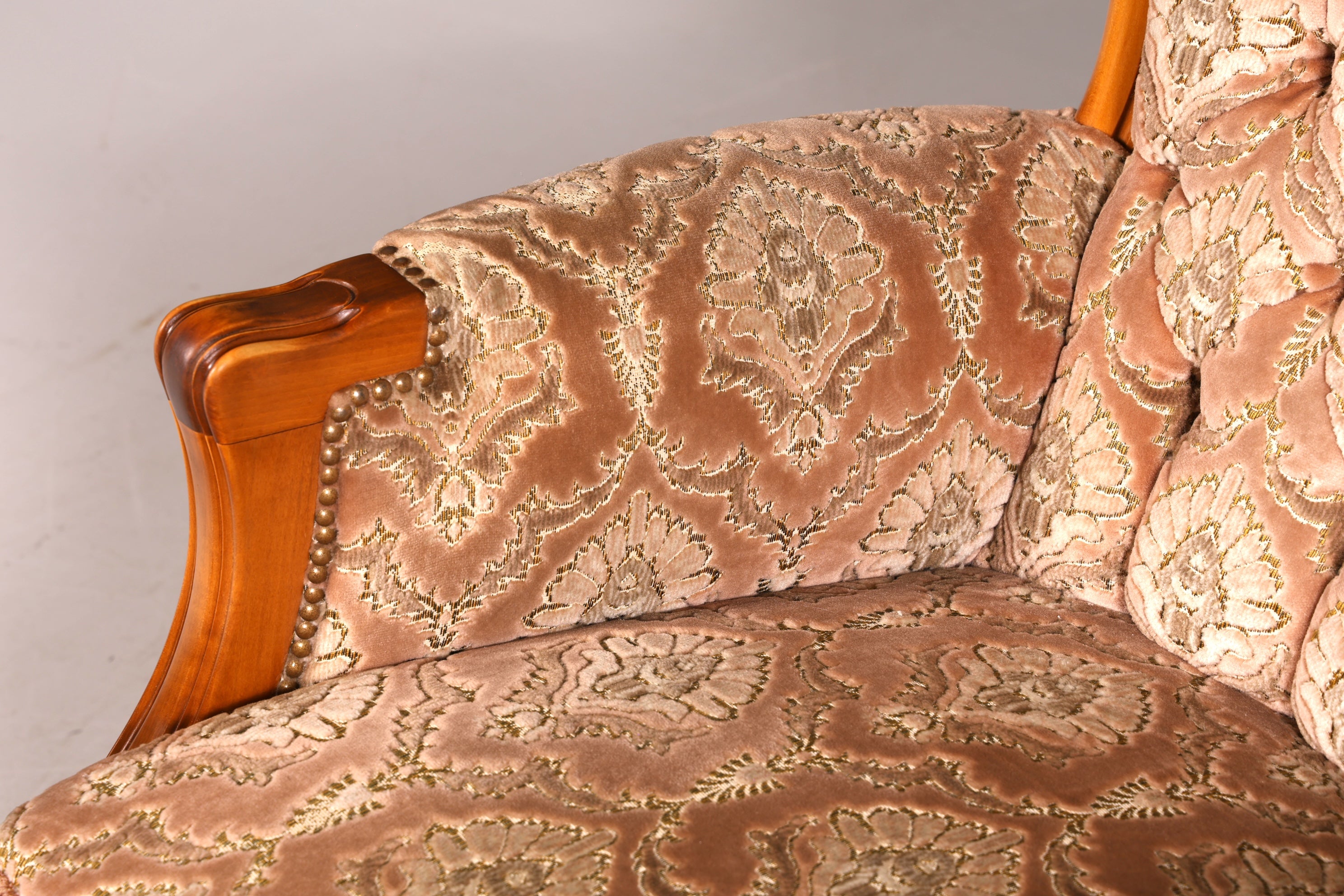 Edler Chippendale Armlehnsessel Barock Stil Sessel Armchair Samt Stoff Sessel 1 von 2