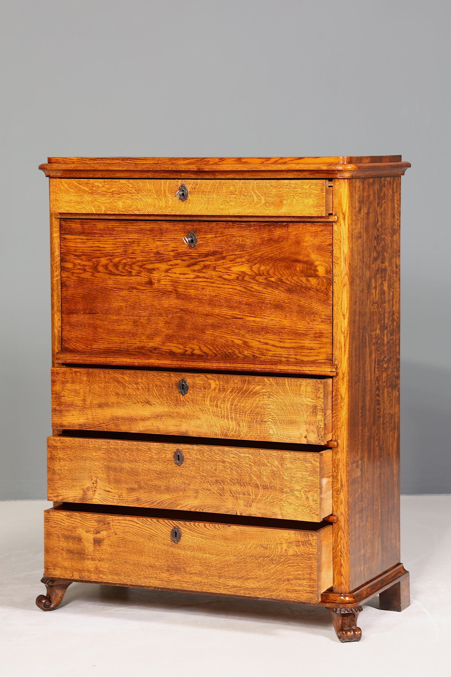 Wunderschöner Biedermeier Sekretär Vertiko Louis Philippe Highboard Kommode Schubladenkommode