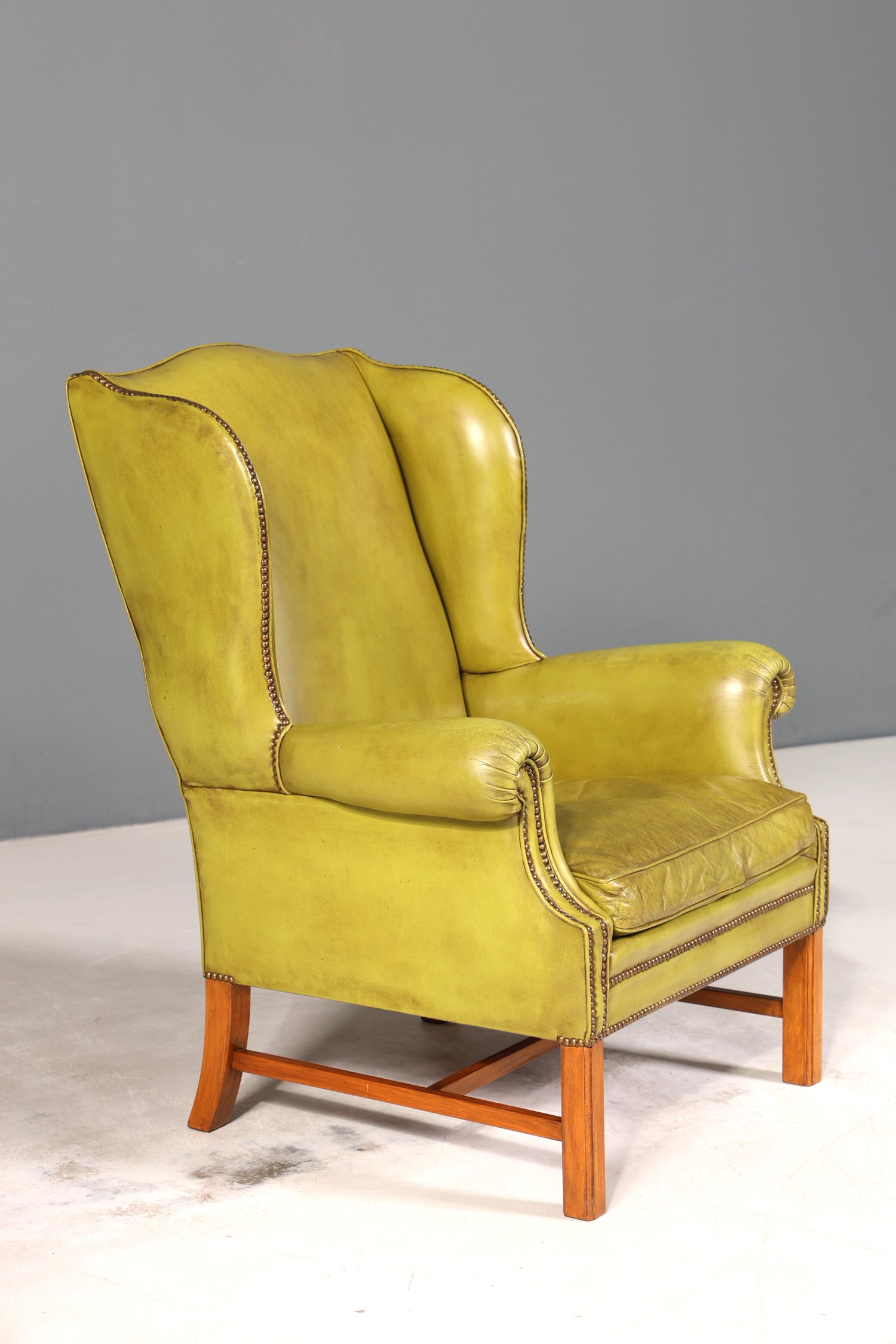 Wunderschöner Englischer Ohrenbacken Sessel Englisch Leder Herrensessel UK Armlehnsessel 1 von 2