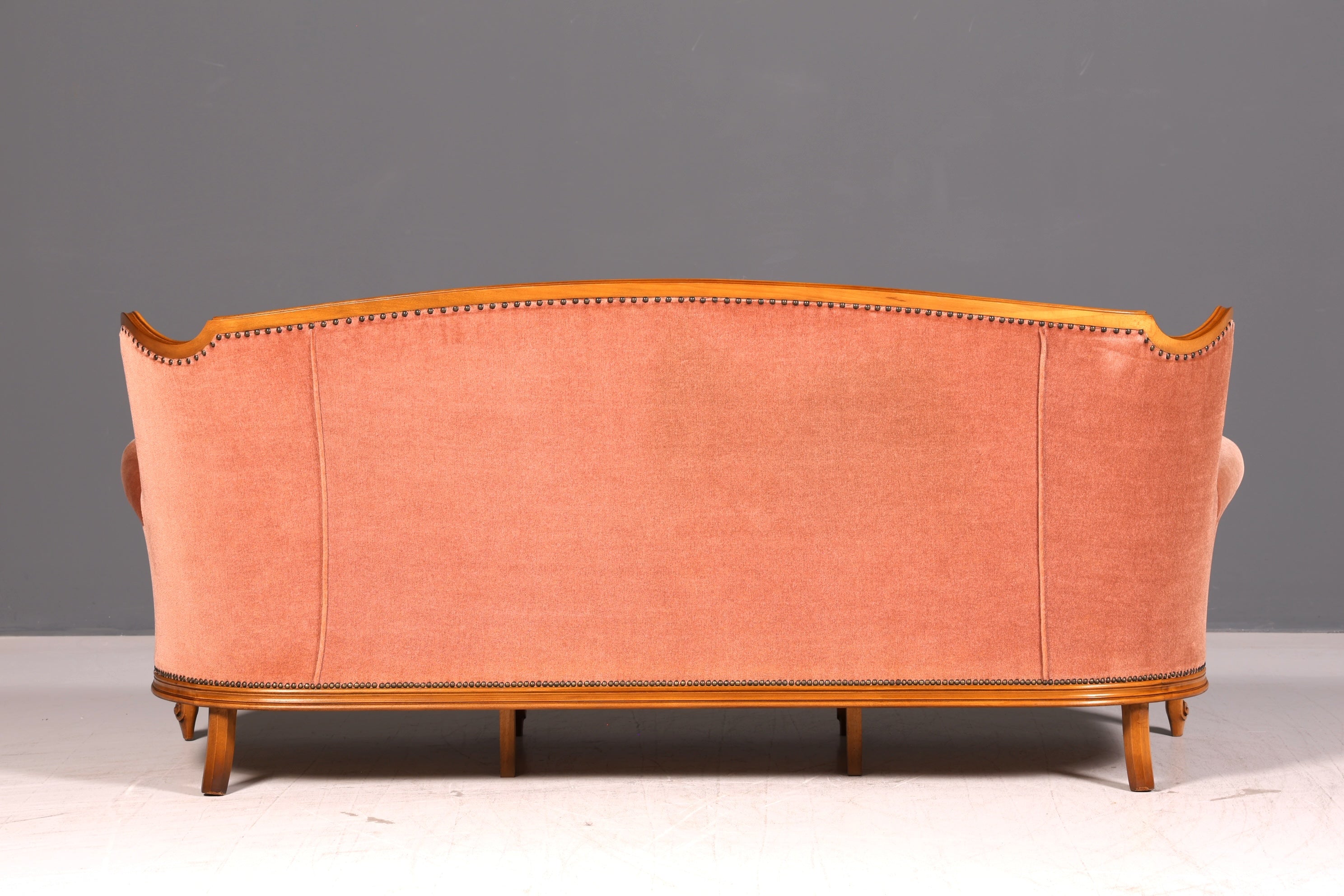 Edles Chippendale Sofa Barock Stil Samt Stoff Couch 3-Sitzer Rococo Antik Polstersofa