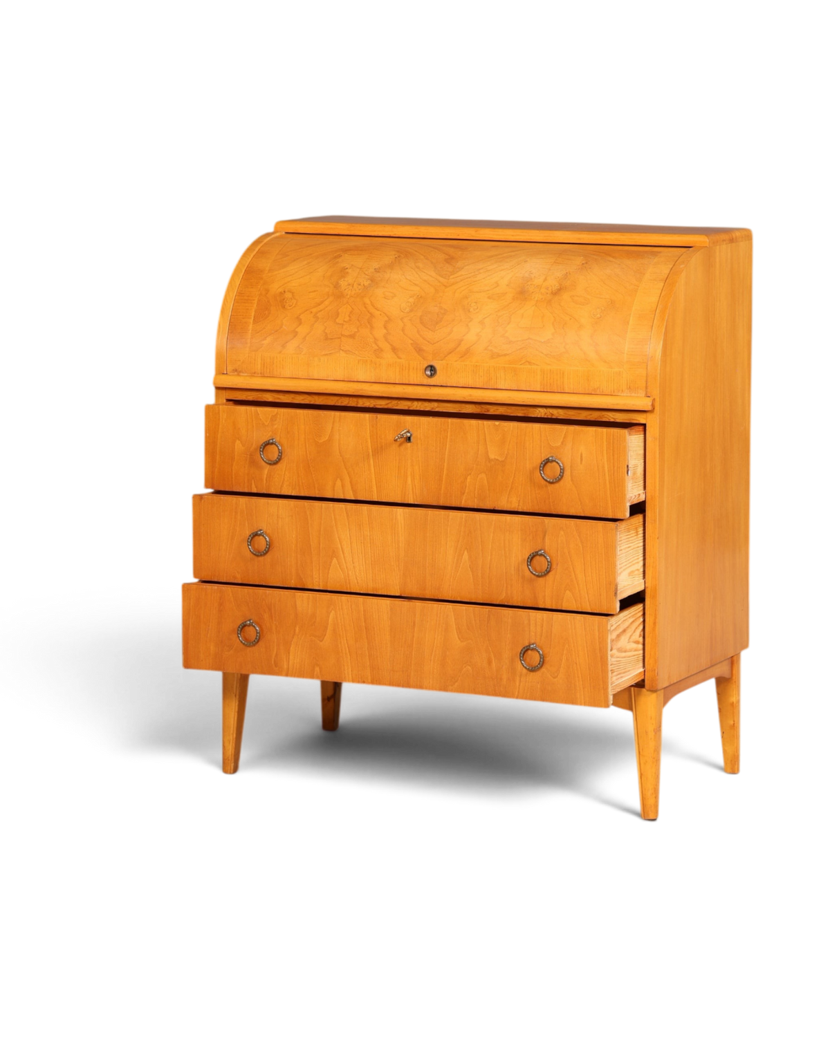 Wunderschöner Mid Century Rollladen Sekretär echt Holz Büro Schrank Vintage Schreibkommode 60s