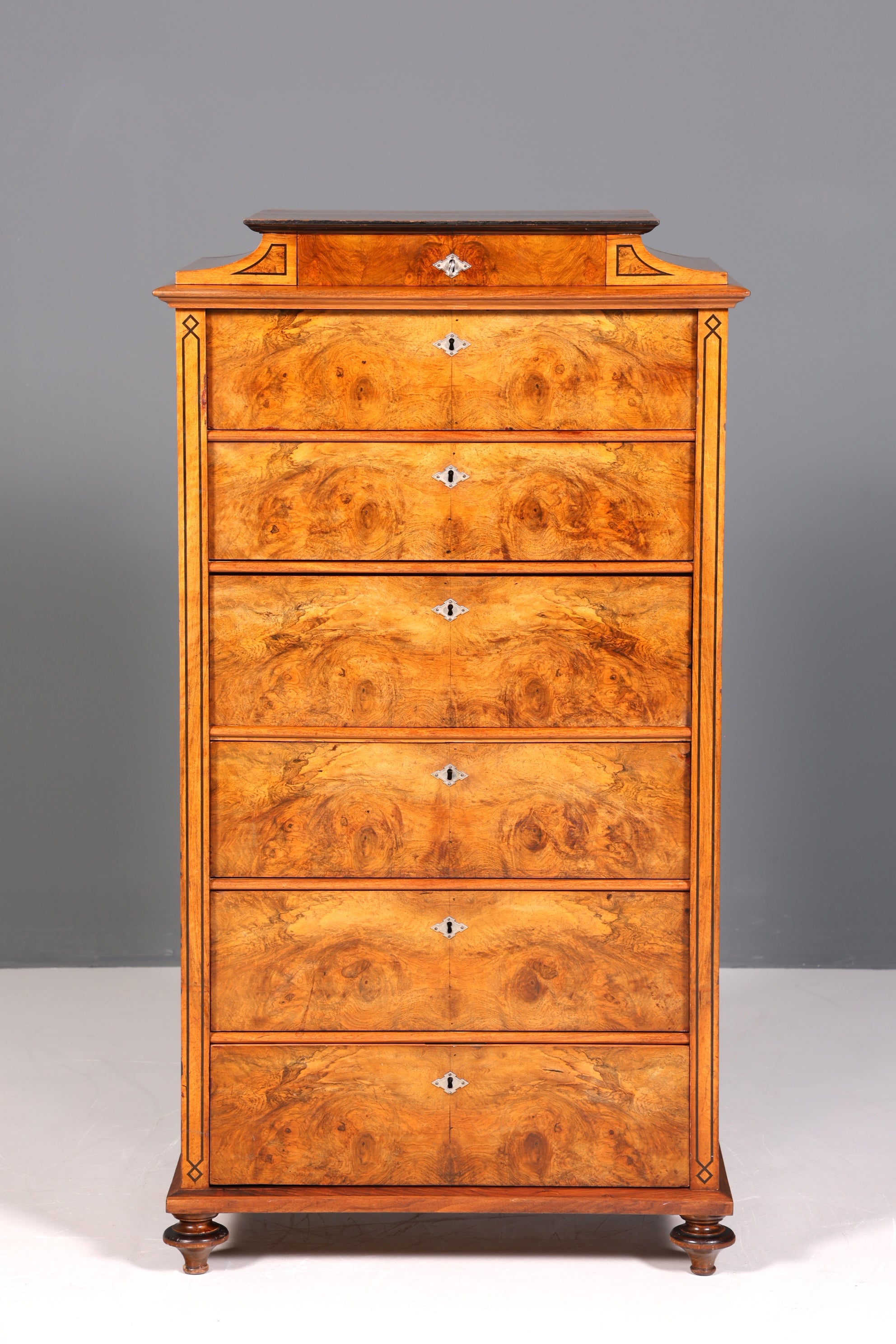 Traumhafter Louis Philippe Sekretär um 1880 Gründerzeit Chiffoniere Vertiko Schrank Semainier