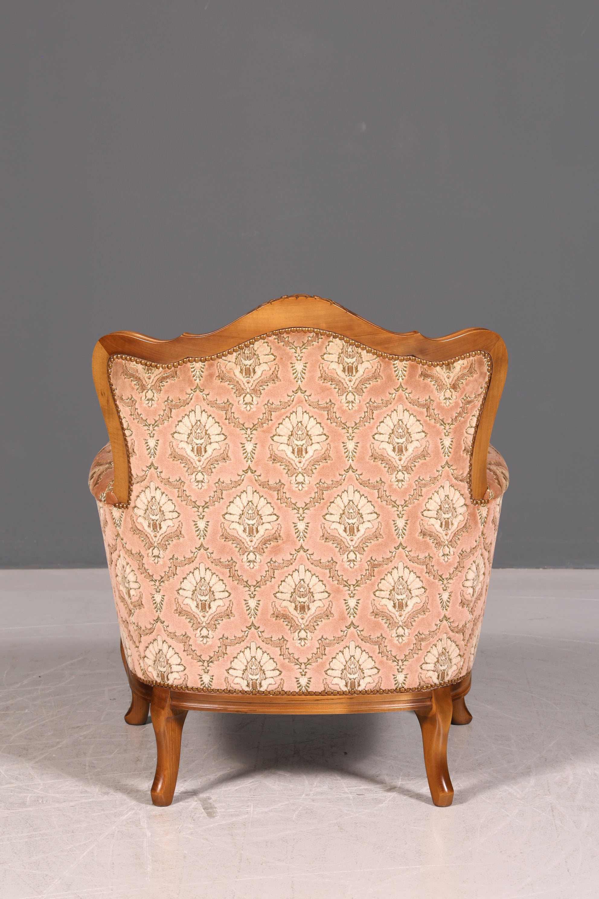Edler Chippendale Armlehnsessel Barock Stil Sessel Samt Stoff Armchair Antik 2 von 2