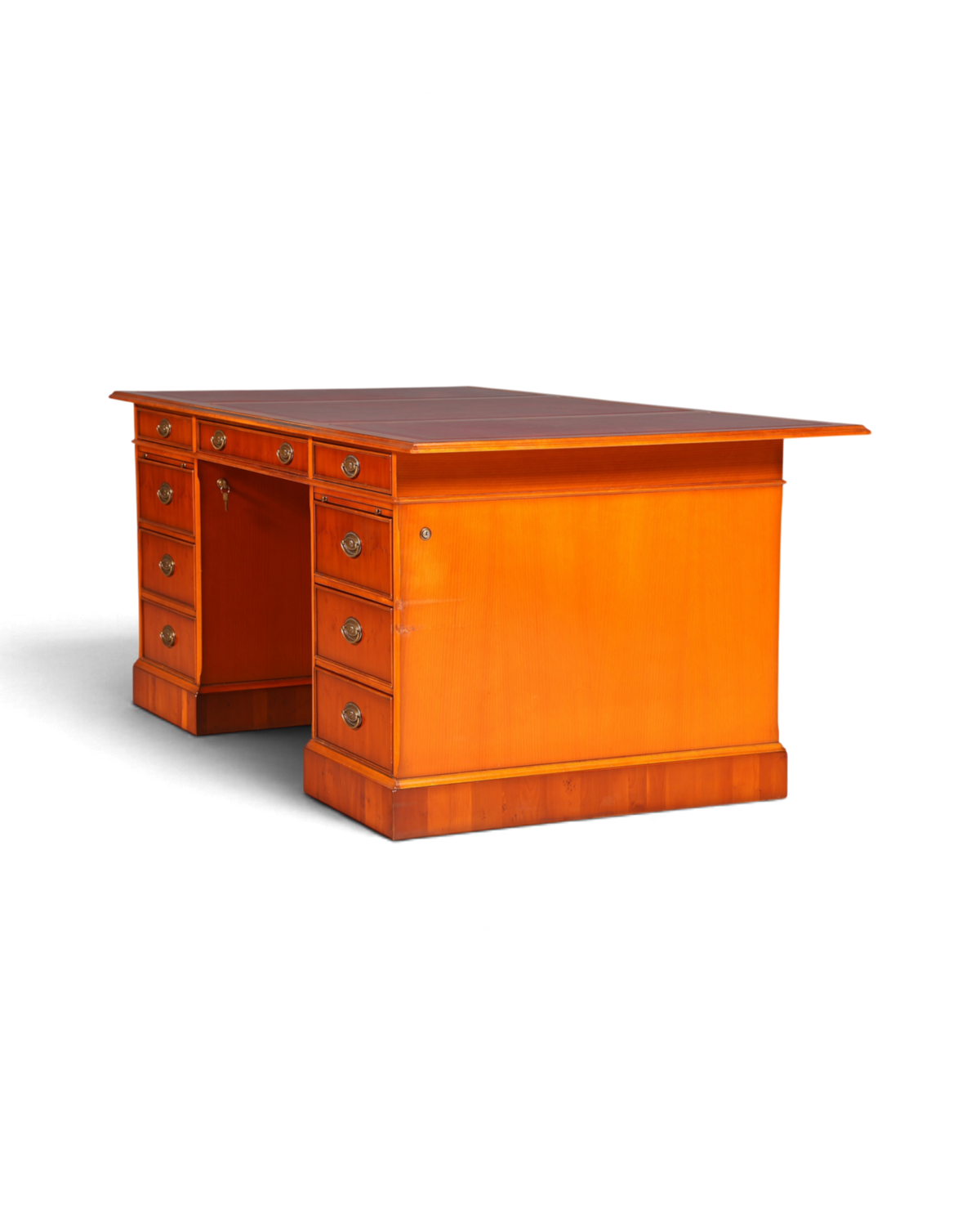 G721 Finish cm HELDENSE Wunderschöner Englischer Schreibtisch Englisch Eibe Desk Leder Auflage Antik Stil Bürotisch Office Desk (Kopie)