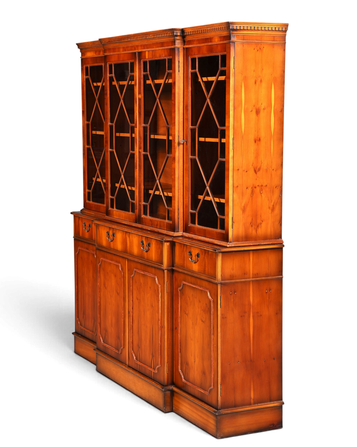 Wunderschöne Englische Vitrine Bücherschrank Buffet Antik Stil Eibe Glasvitrine Bibliothek
