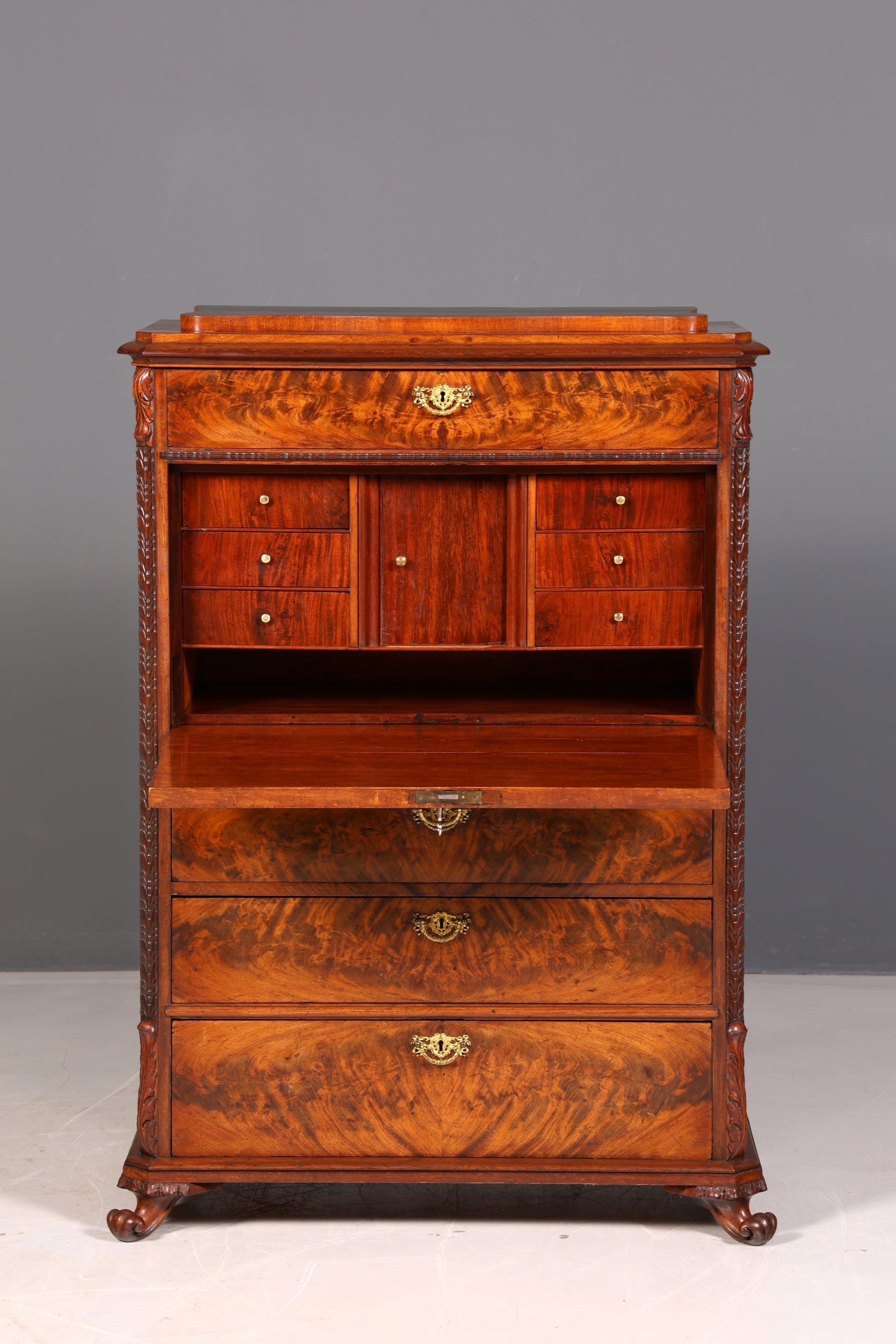 Stilvoller Louis Philippe Sekretär Vertiko Gründerzeit Kommode Schubladenkommode Antik um 1880 Chiffoniere