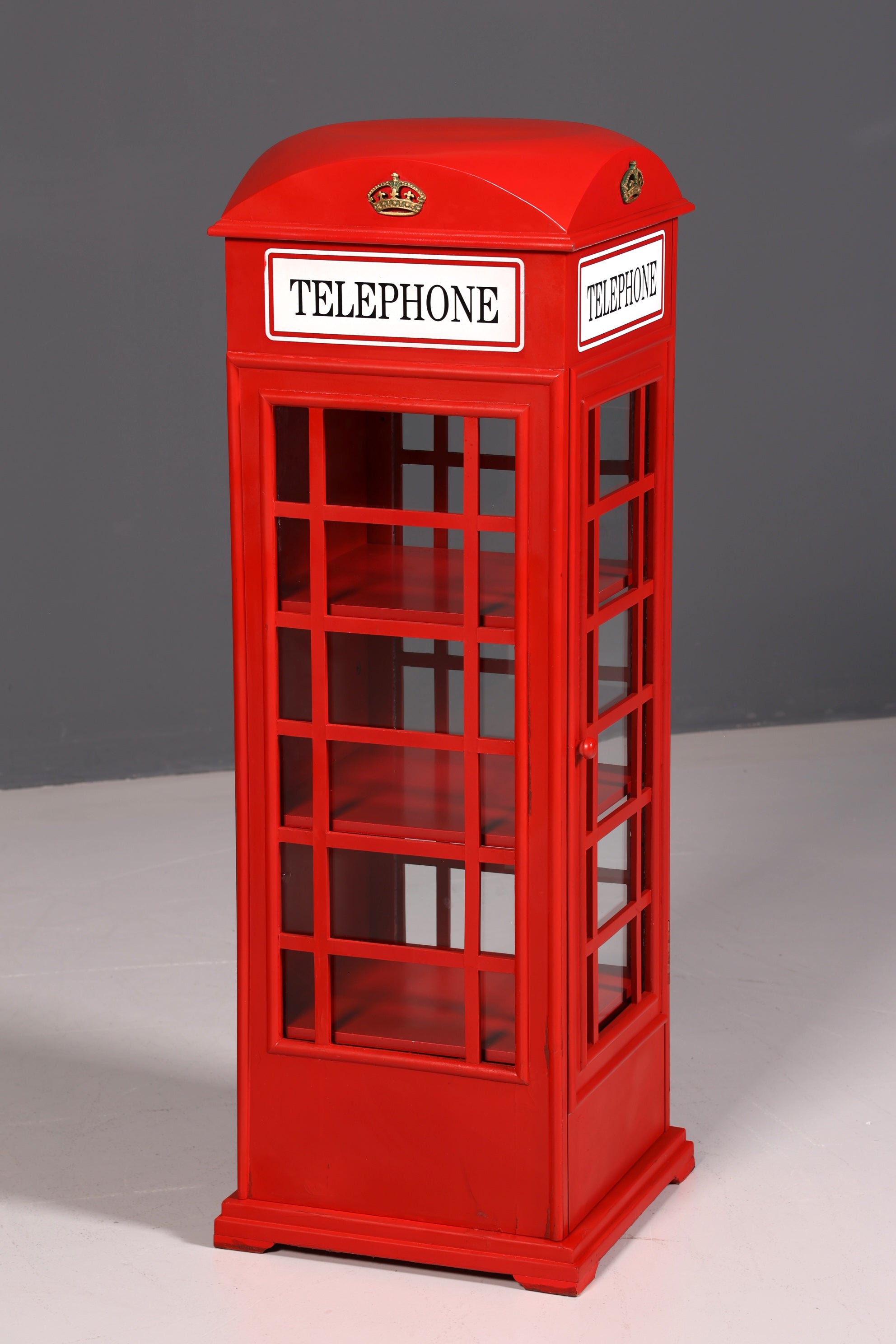 Englische Telefonzelle Vitrine Regal Bücherregal Dekostück London UK Style Red Telephone Booth