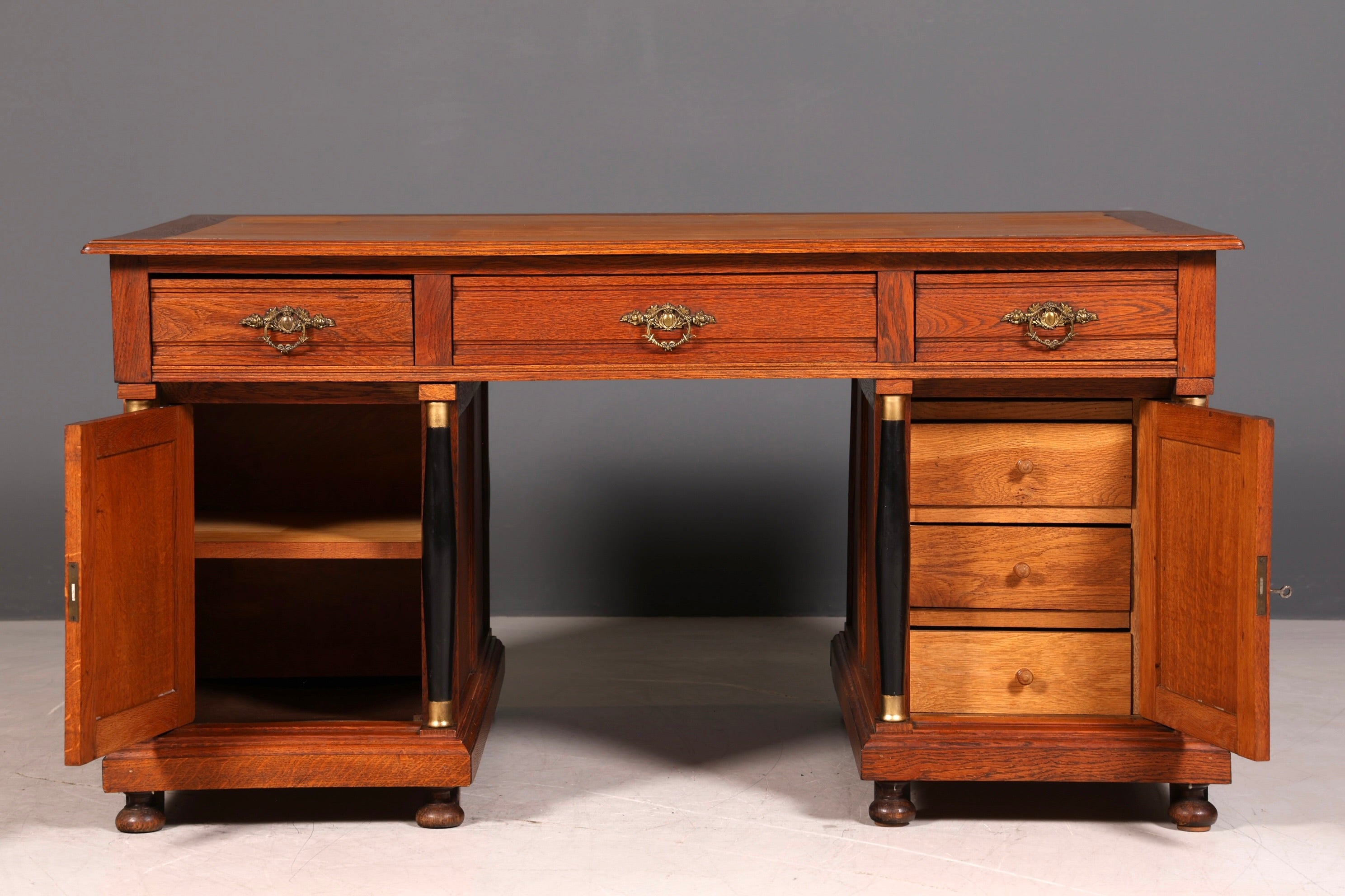 Traumhafter Gründerzeit Schreibtisch Jugendstil Bürotisch echt Holz Antik Office Desk
