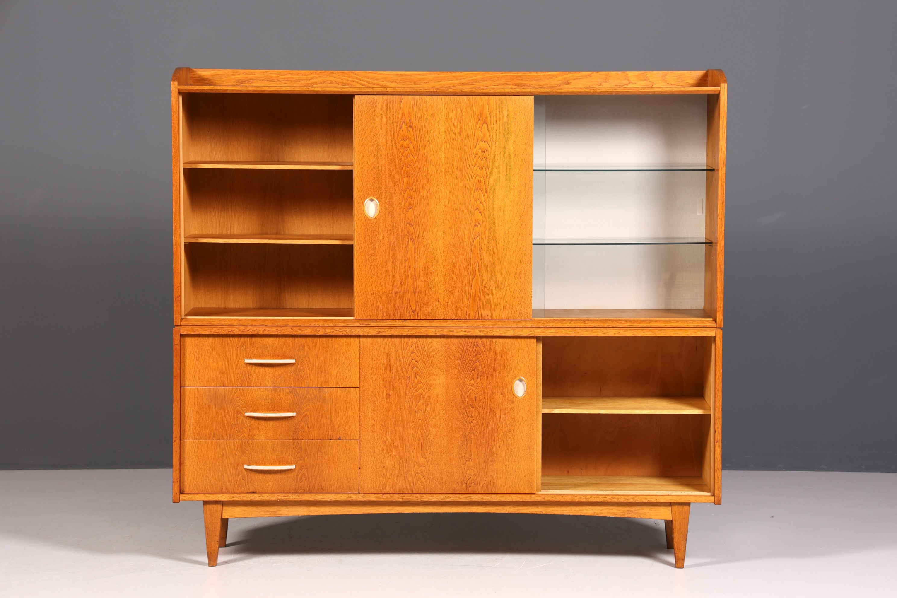 Traumhafter Mid Century Schrank Vitrine Vintage Retro Highboard Vitrinenschrank 60s Regal