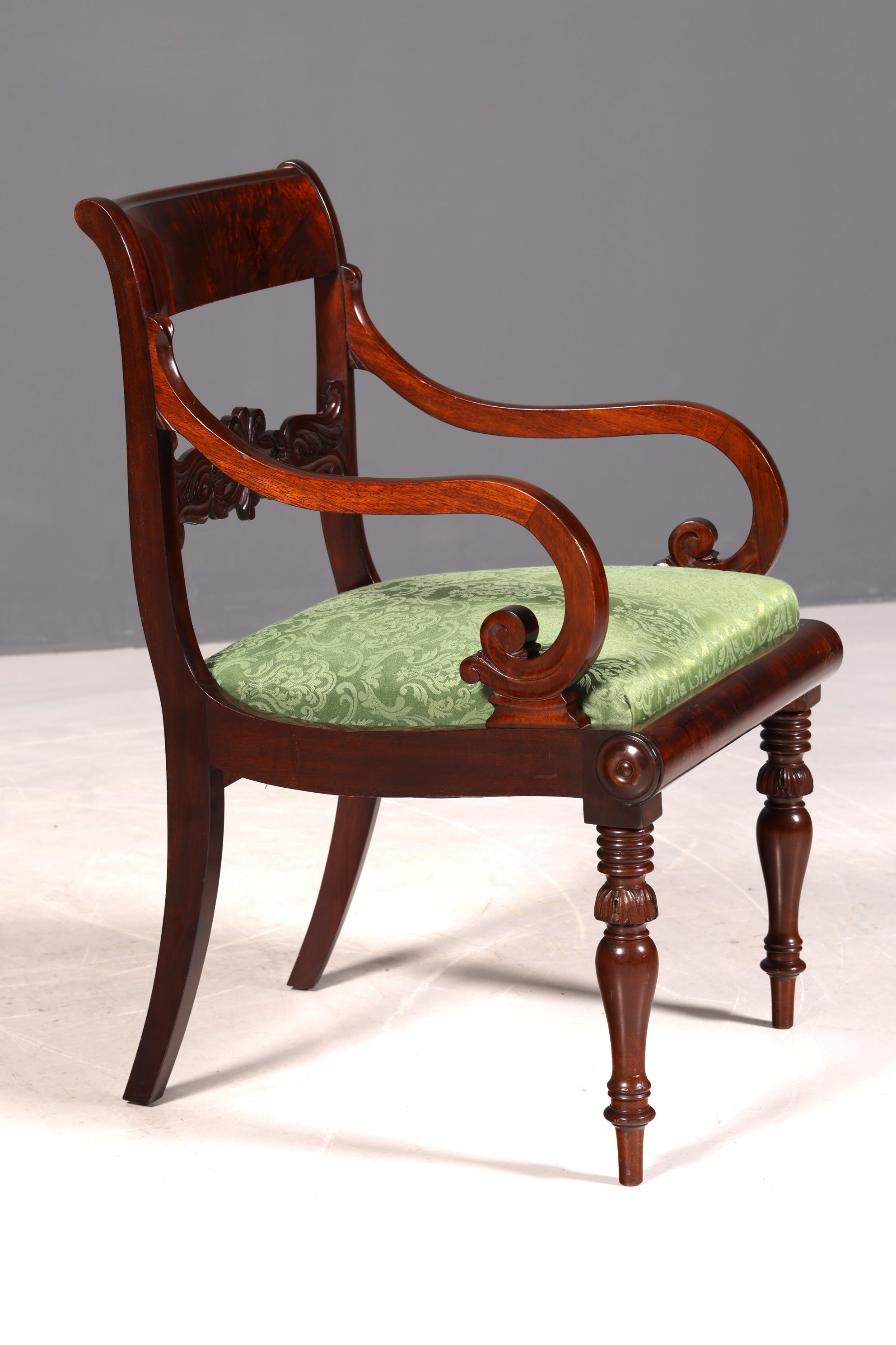 Wunderschöner Englischer Stuhl UK Küchenstuhl Antik Mahagoni Sekretär Stuhl Polsterstuhl 2 von 2