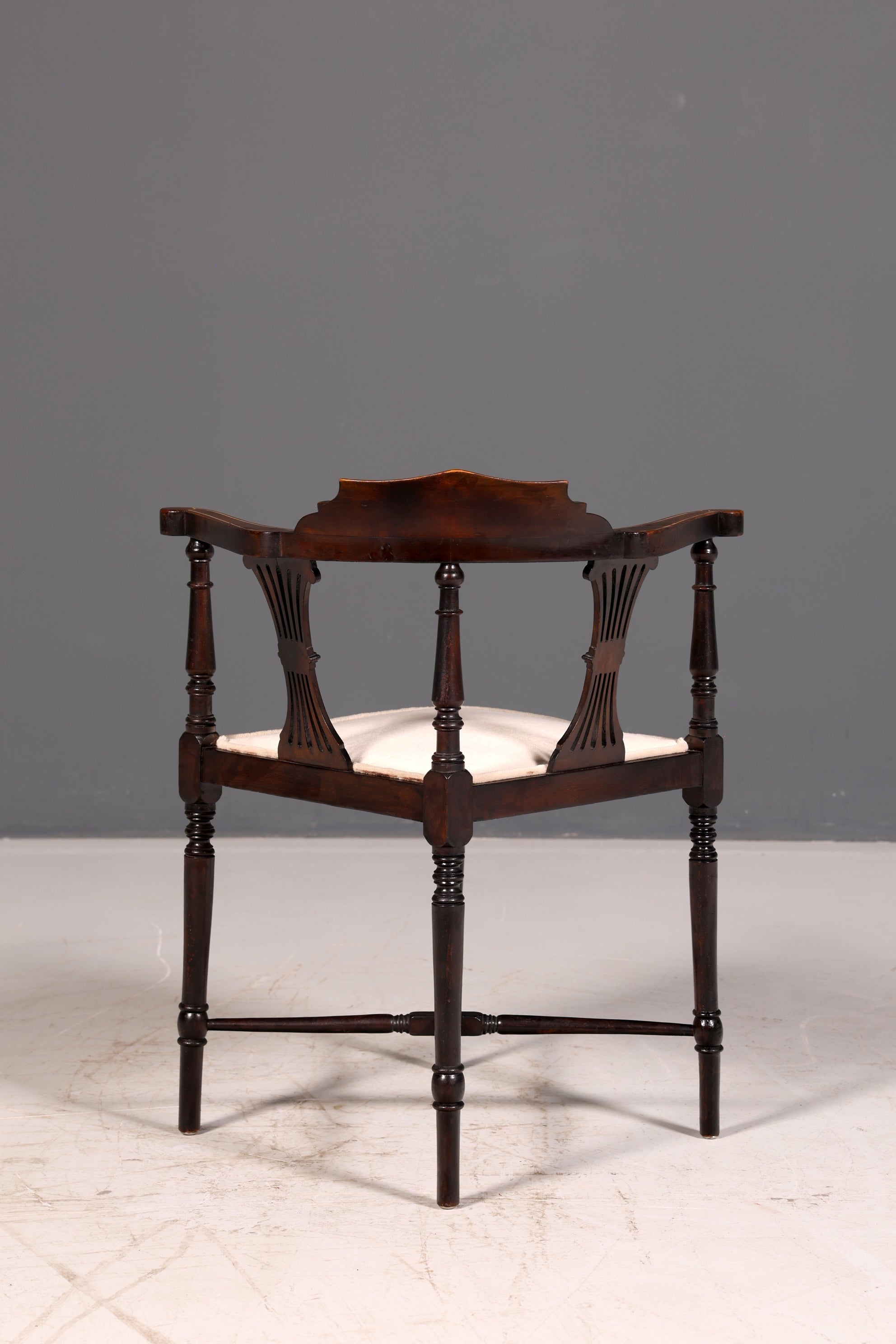 Wunderschöner Antiker Eckstuhl Corner Chair Englisch Edwardian Intarsien Armlehnstuhl Schreibtischstuhl Vintage 1 von 2