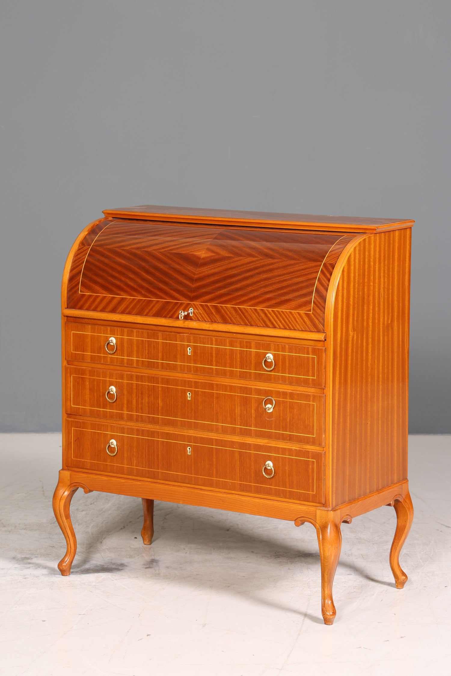 Wunderschöner Sekretär um 1940 Büro Chippendale Stil Kommode Schreibkommode Schreibtisch