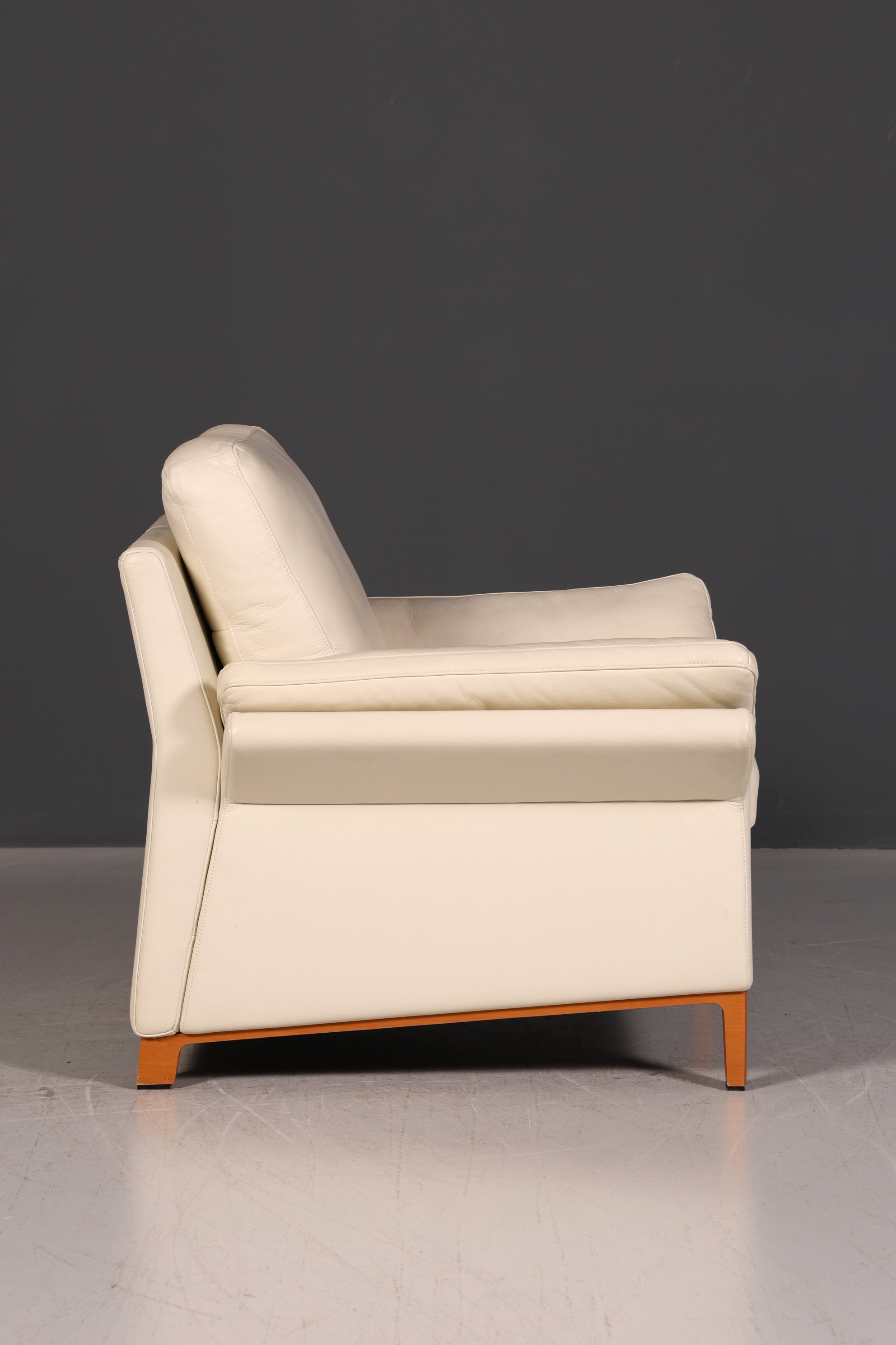 Wunderschöner Original Rolf Benz Sessel Modell 3300 Creme Echtleder Ledersessel Designer Loungesessel