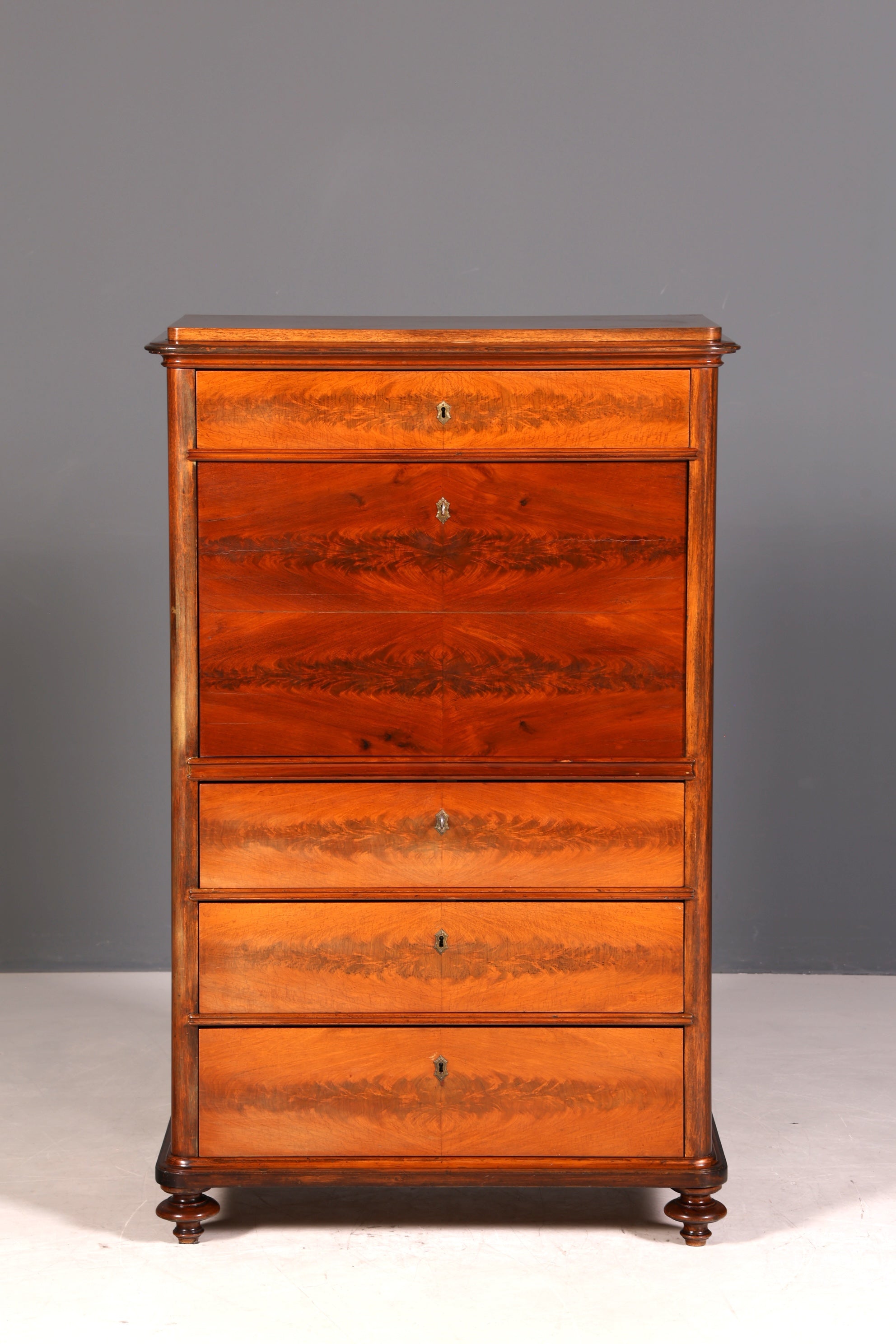 Stilvoller Louis Philippe Sekretär Vertiko Gründerzeit Kommode Chiffoniere Schubladenkommode