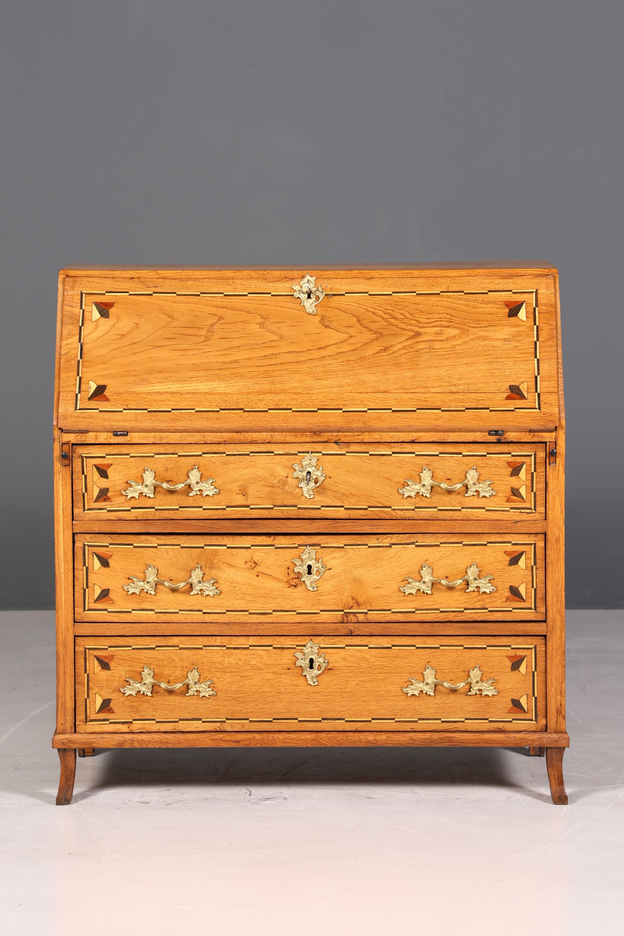 Original Barock Sekretär um 1800 Kommode Antik massiv Holz Schreibtisch Schreibkommode