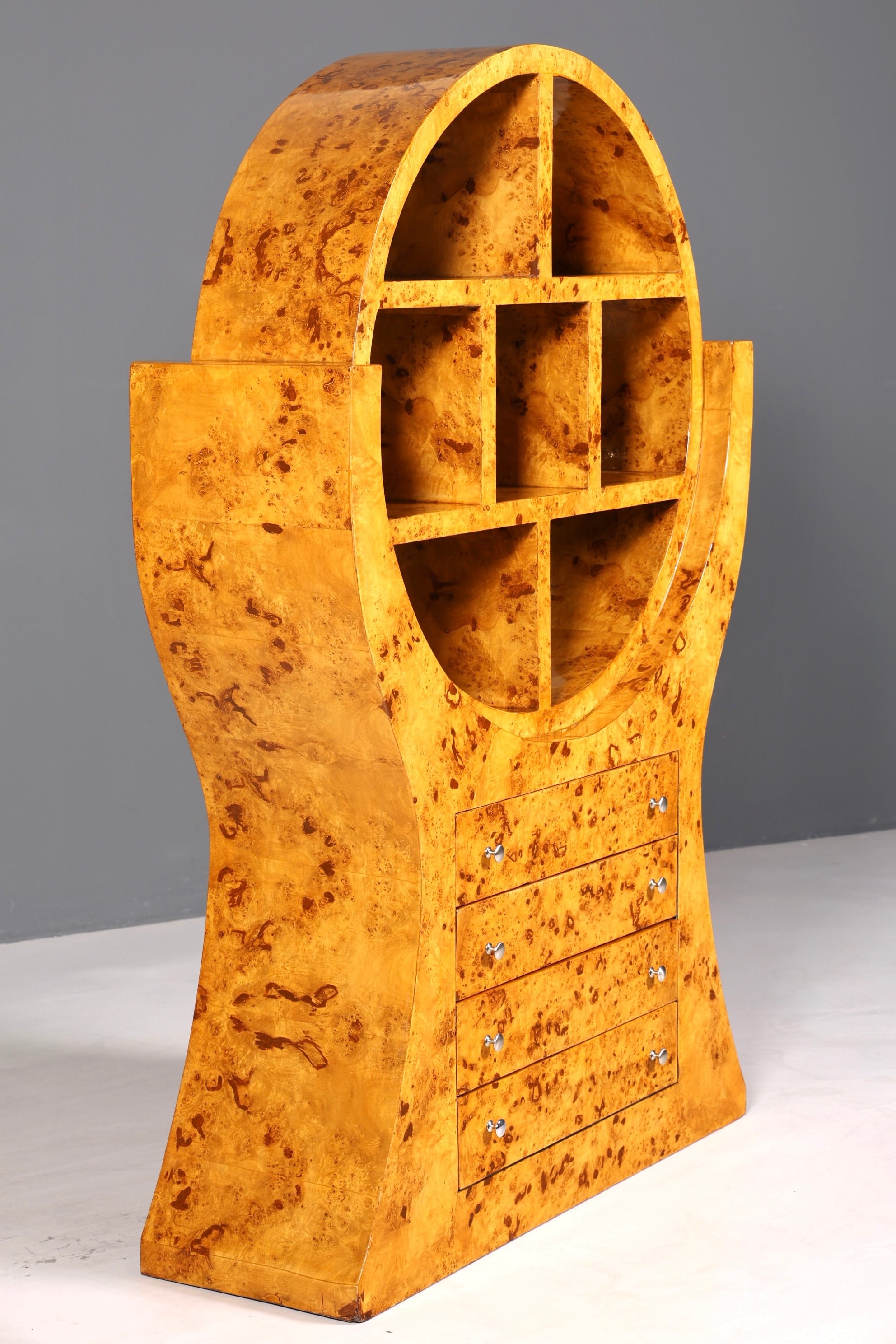 Aussergewöhnliches Art Deco Design Bücherregal Birke Luxus Regal Kommode Buchablage