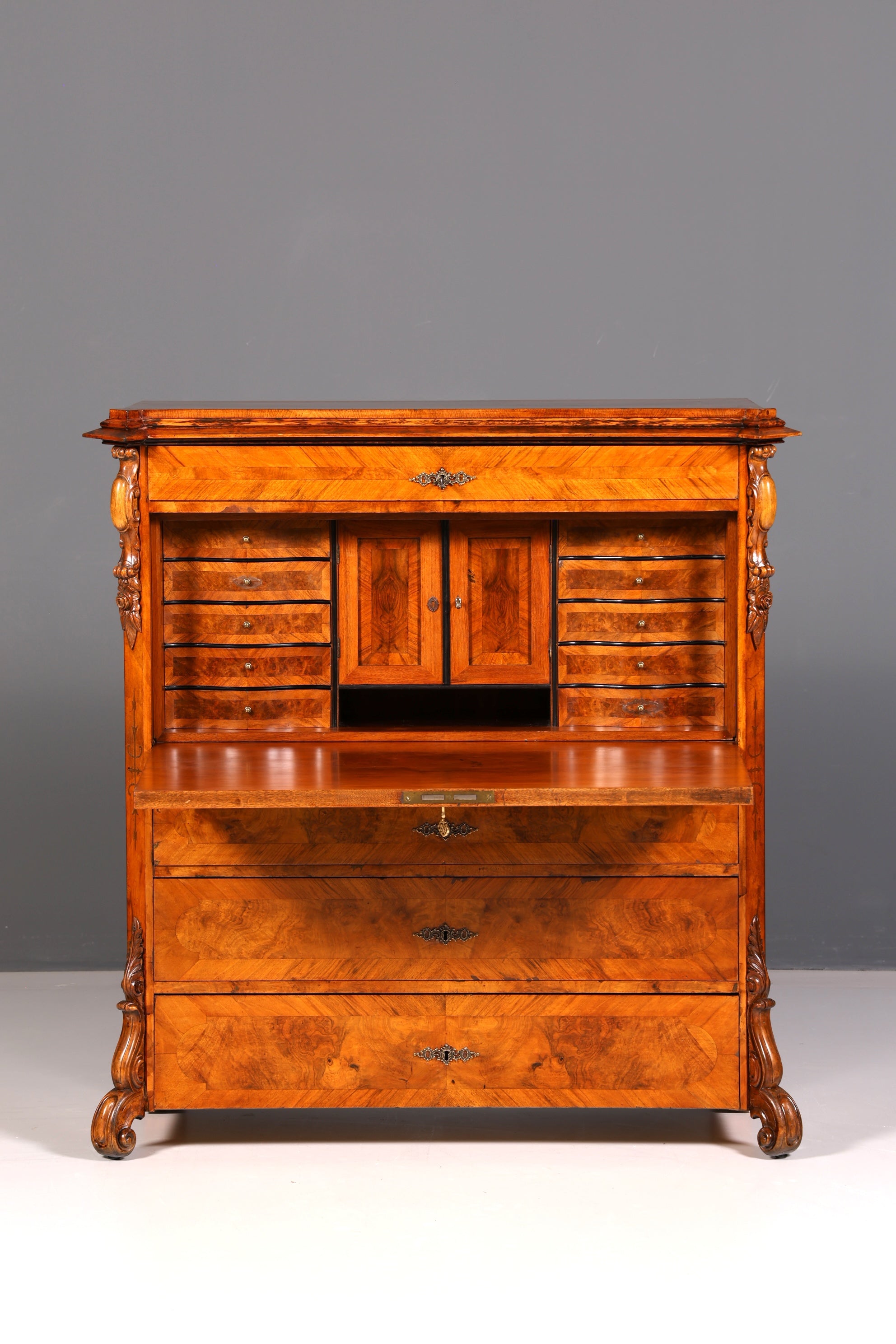 Wunderschöner Louis Philippe Sekretär Vertiko Highboard Schreibsekretär Massivholz