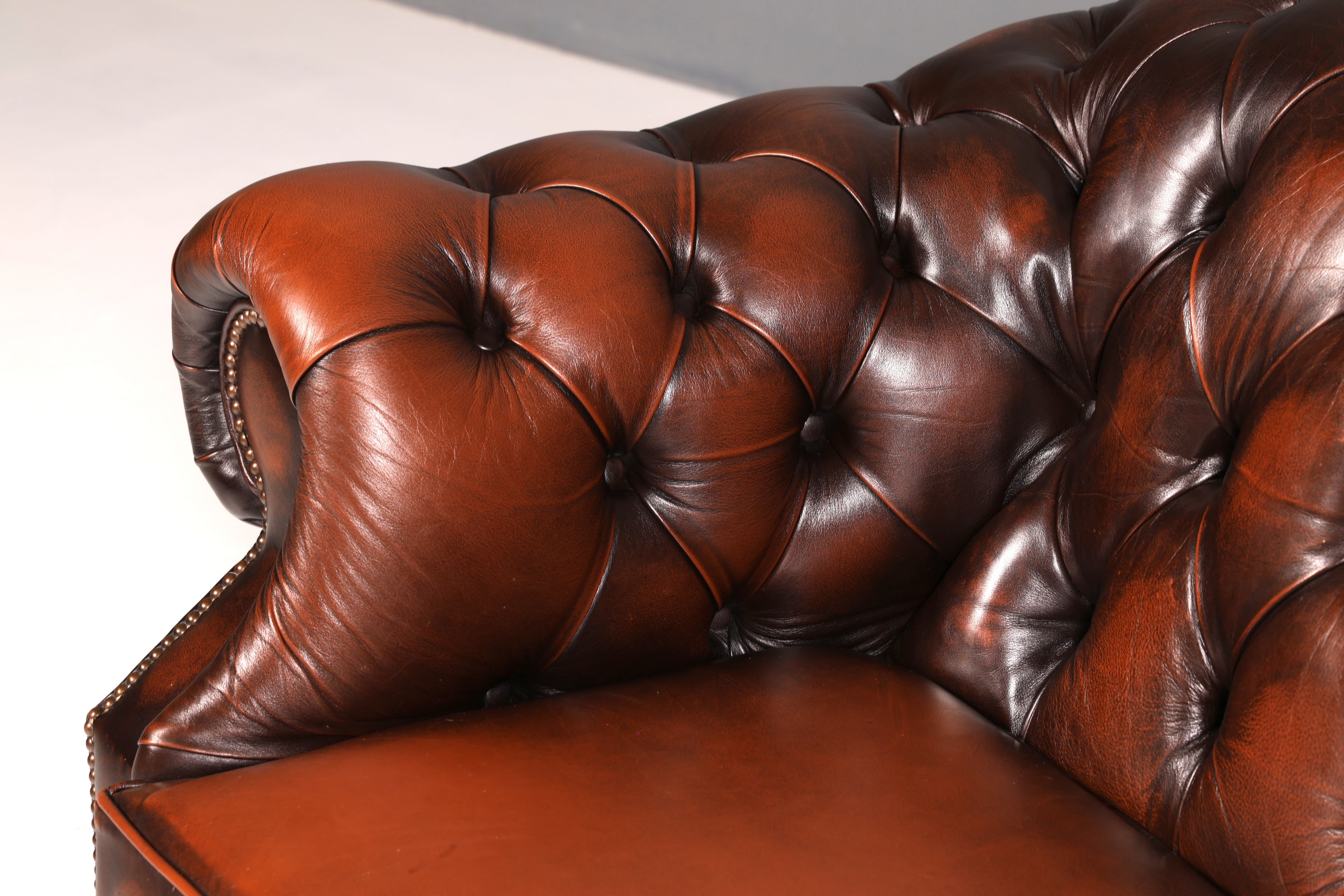 Wunderschönes Original Chesterfield Centurion 3-Sitzer Sofa Echt Leder Couch Englisch Polstersofa Antik Vintage