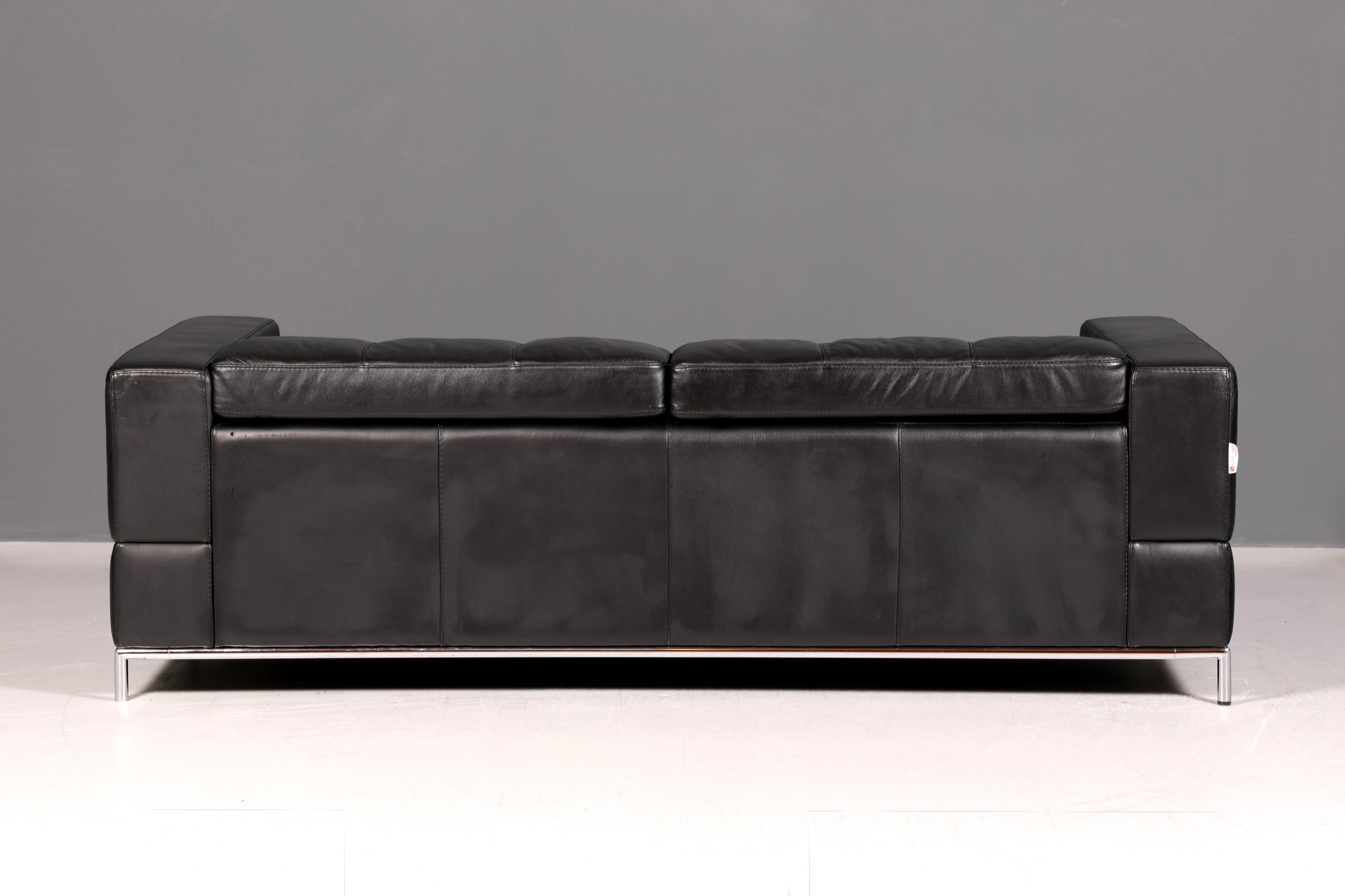 Edles MaxDivani Echtleder Sofa 3-Sitzer Designer Couch Italienisch Ledersofa Schwarz