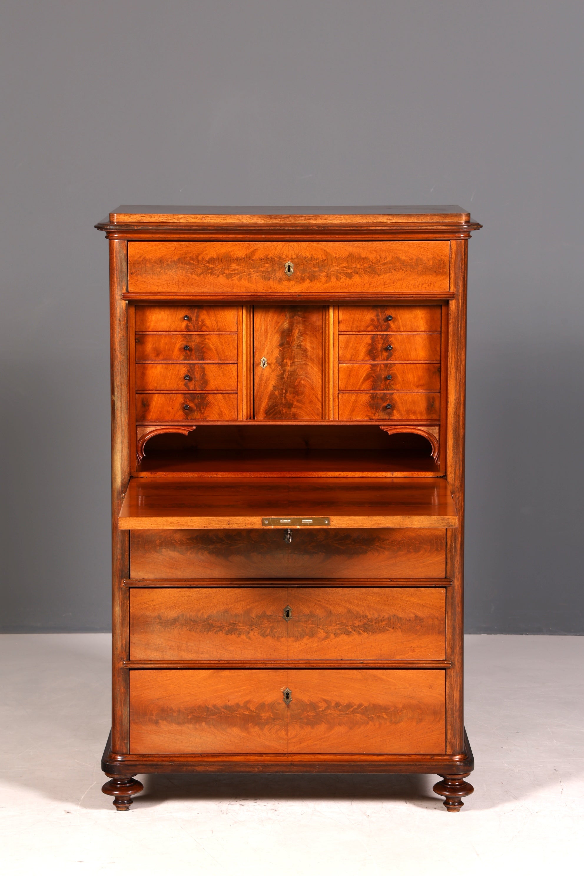 Stilvoller Louis Philippe Sekretär Vertiko Gründerzeit Kommode Chiffoniere Schubladenkommode