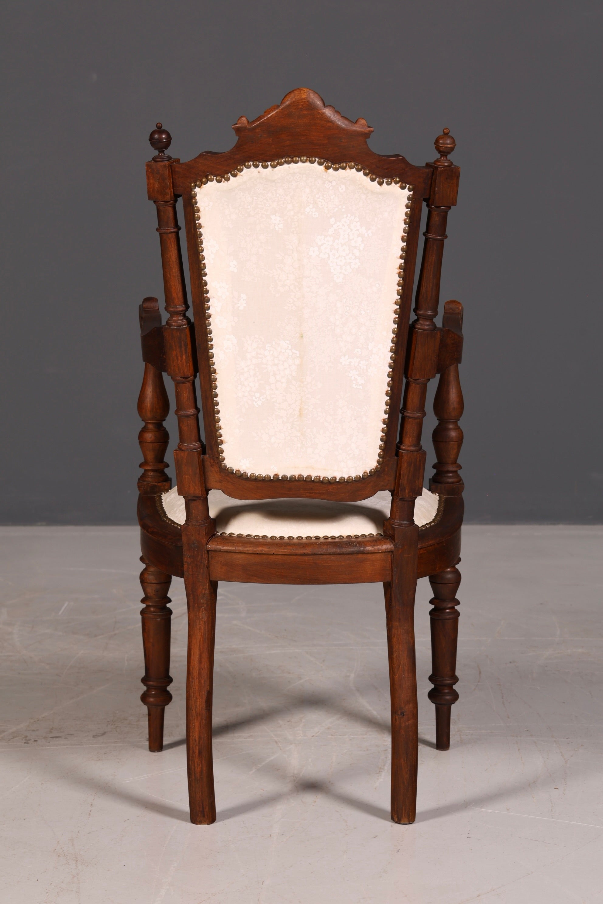 Elegant Neo-Renaissance armchair, antique Historicist chair, Gründerzeit secretary chair, desk chair, upholstered chair 2 of 2