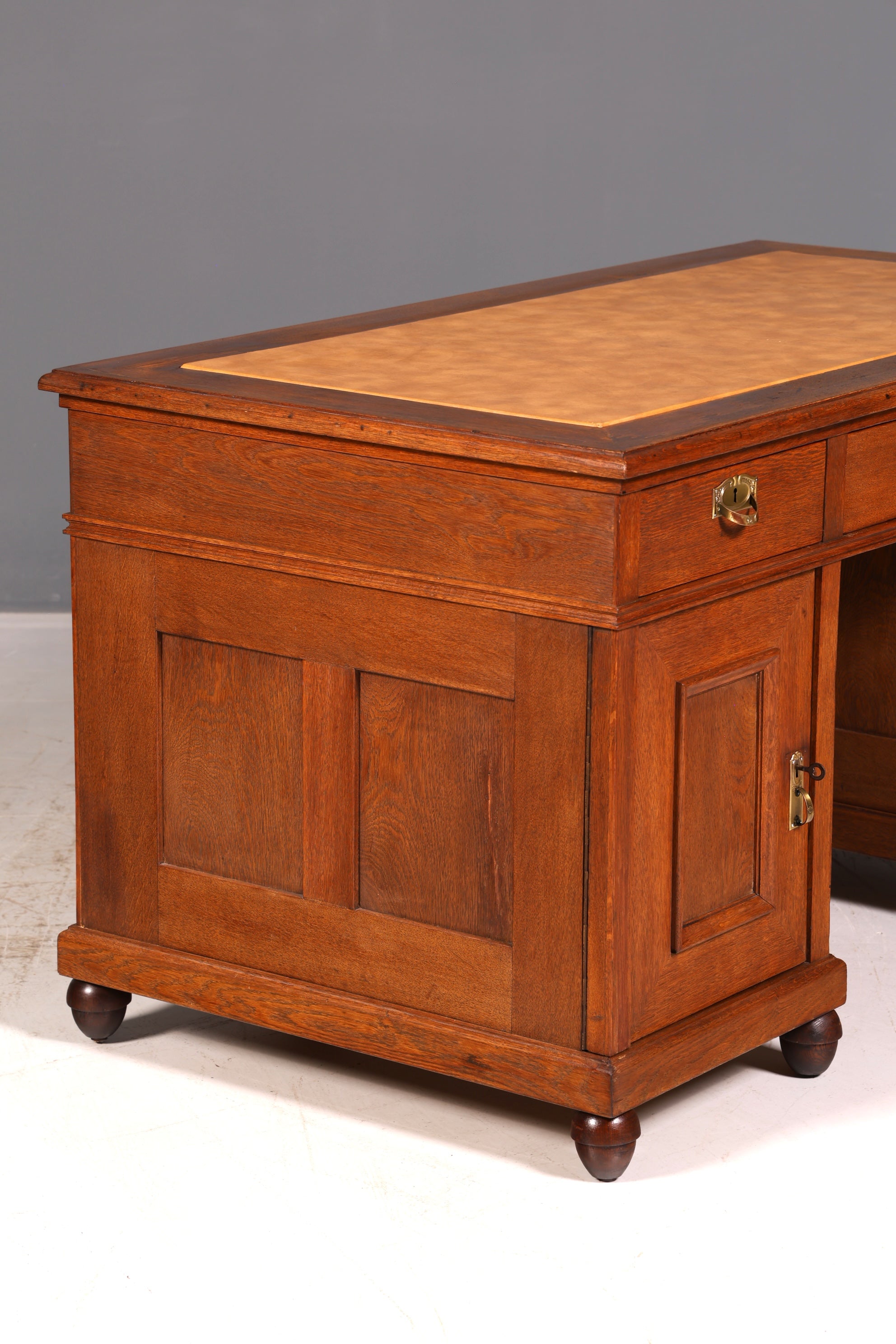 Traumhafter Jugendstil Schreibtisch Eiche Gründerzeit Bürotisch Echt Holz Desk Office Table Antik Vintage