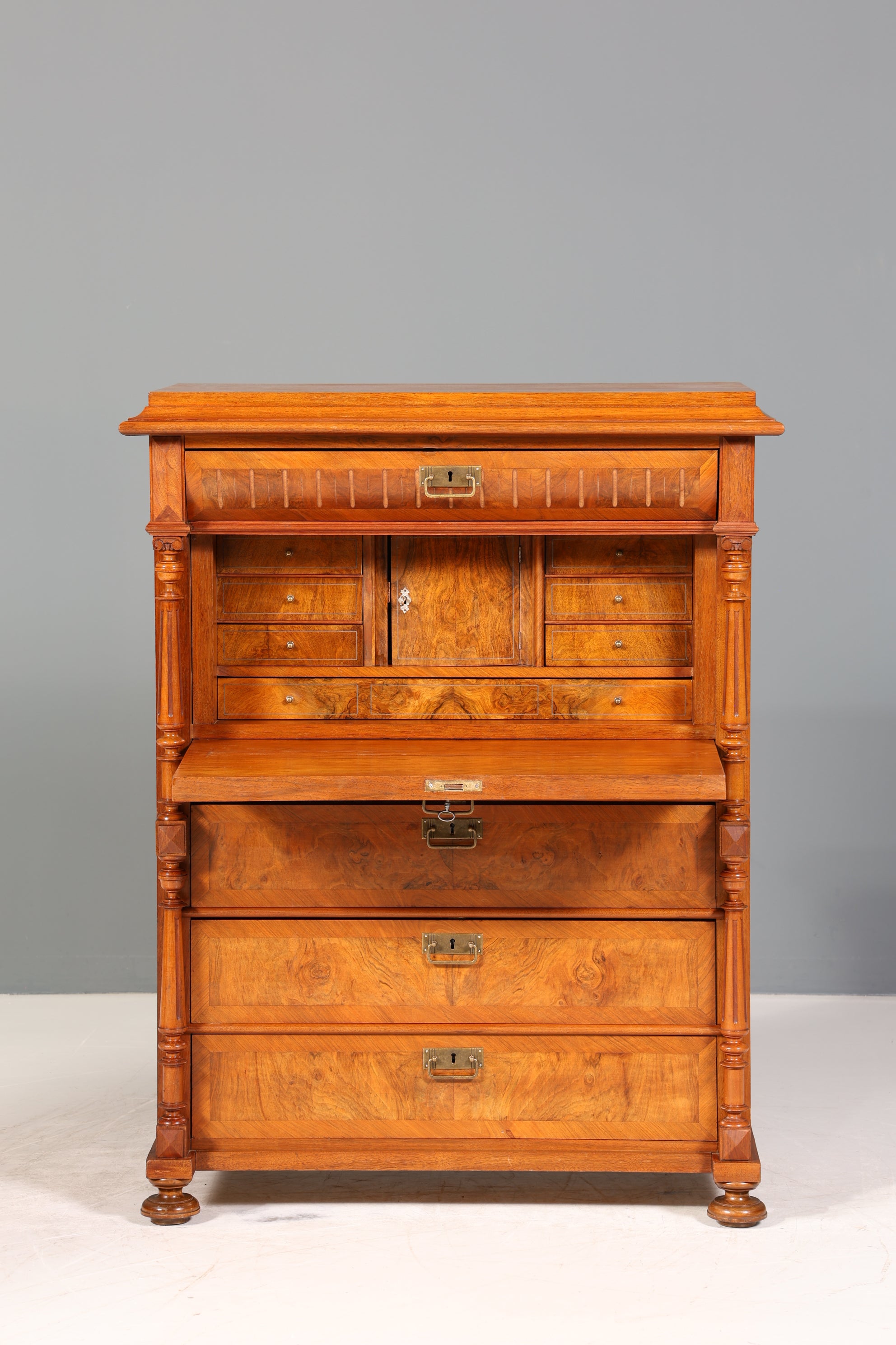 Edler Gründerzeit Sekretär Vertiko Highboard Jugendstil Kommode Schrank um 1880