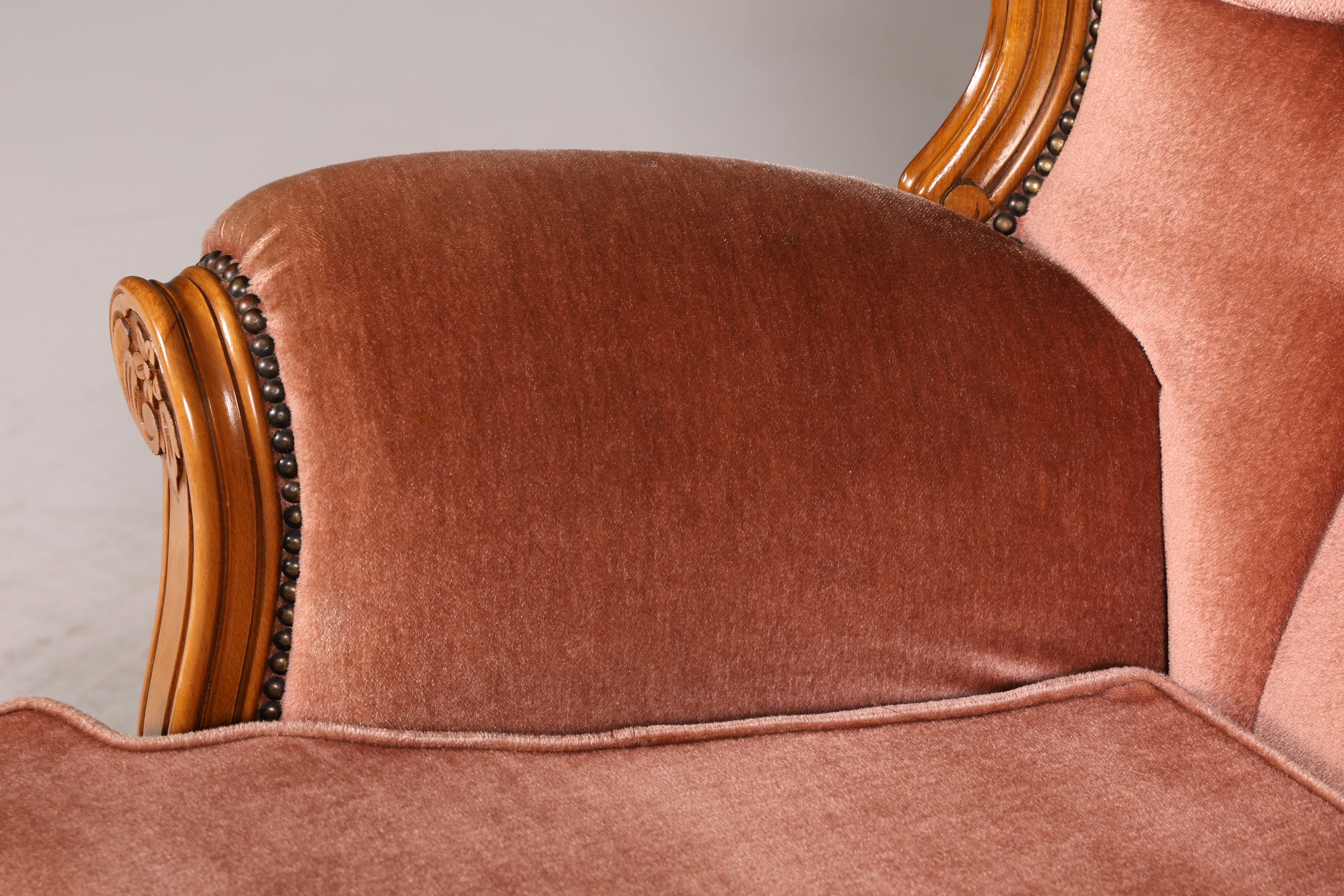 Edler Chippendale Armlehnsessel Barock Stil Samt Stoff Sessel Armchair Rococo Antik 4 von 4