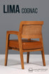 Edler Armlehnstuhl "LIMA" Cognac Esszimmerstuhl mit Korbgeflecht Polsterstuhl Armlehnstuhl Sekretär Stuhl