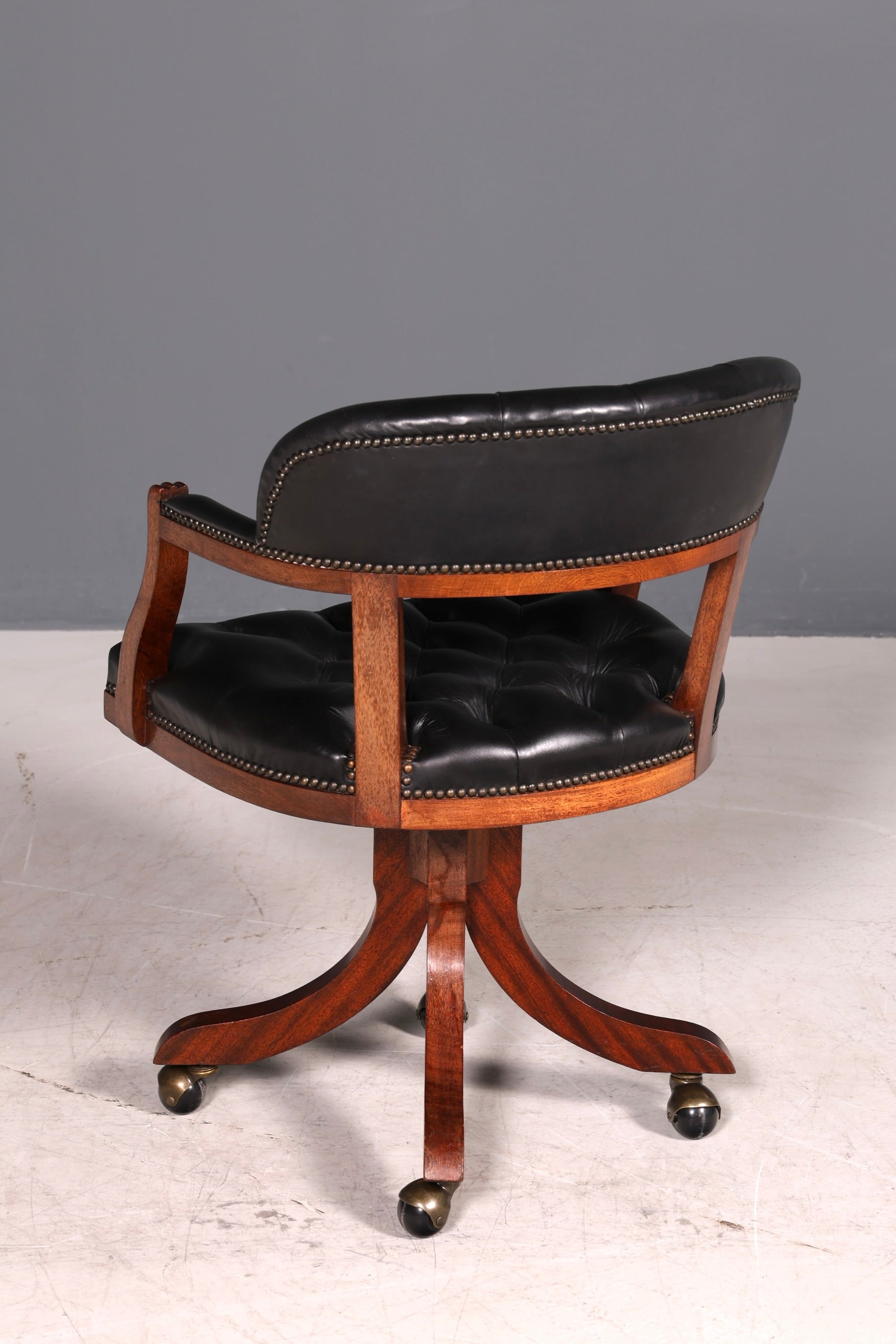 Wunderschöner Englischer Bürostuhl Captain Chair Englisch echt Leder Sessel Bürosessel