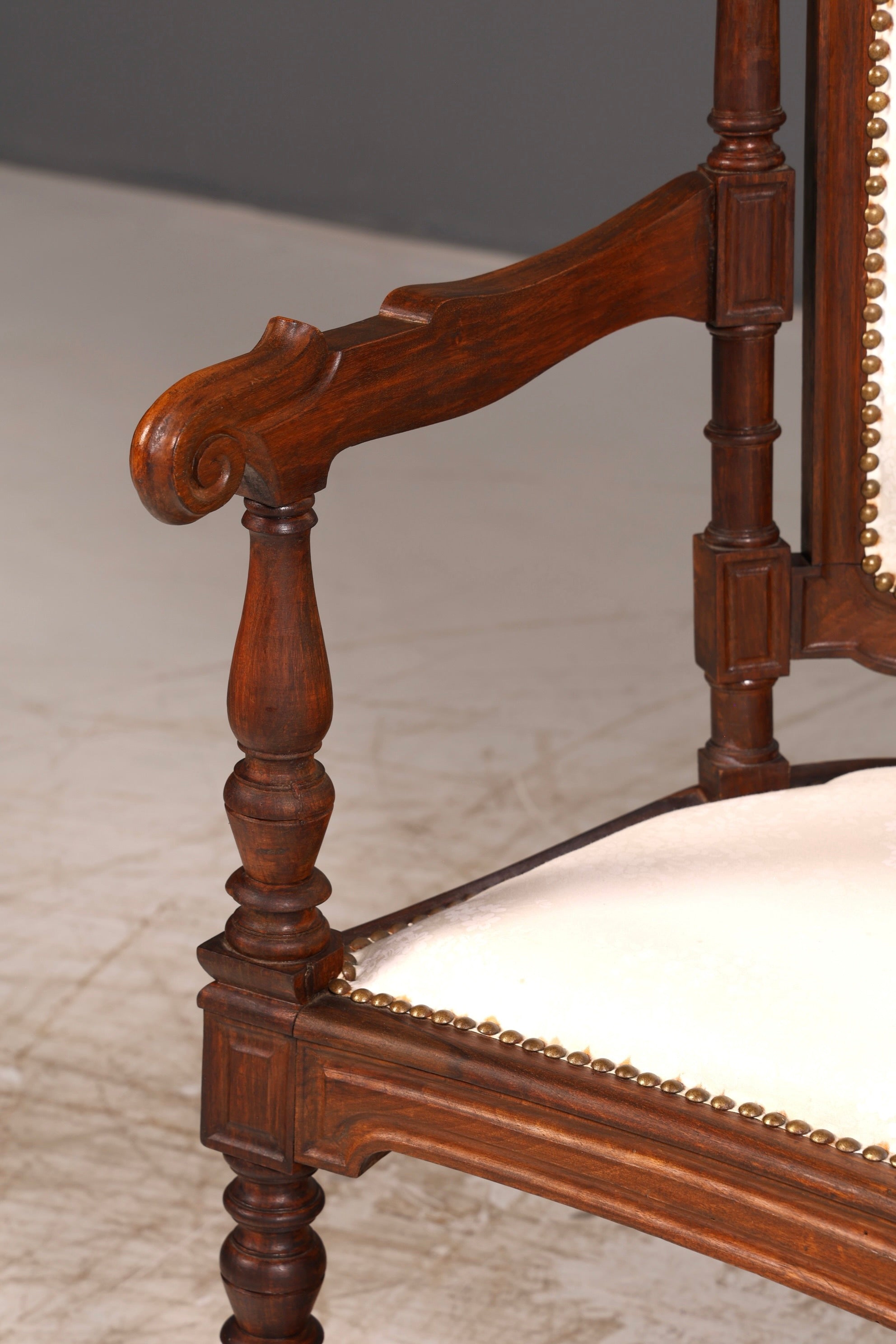 Elegant Neo-Renaissance bench, antique Gründerzeit sofa, upholstered bench, salon bench, bench