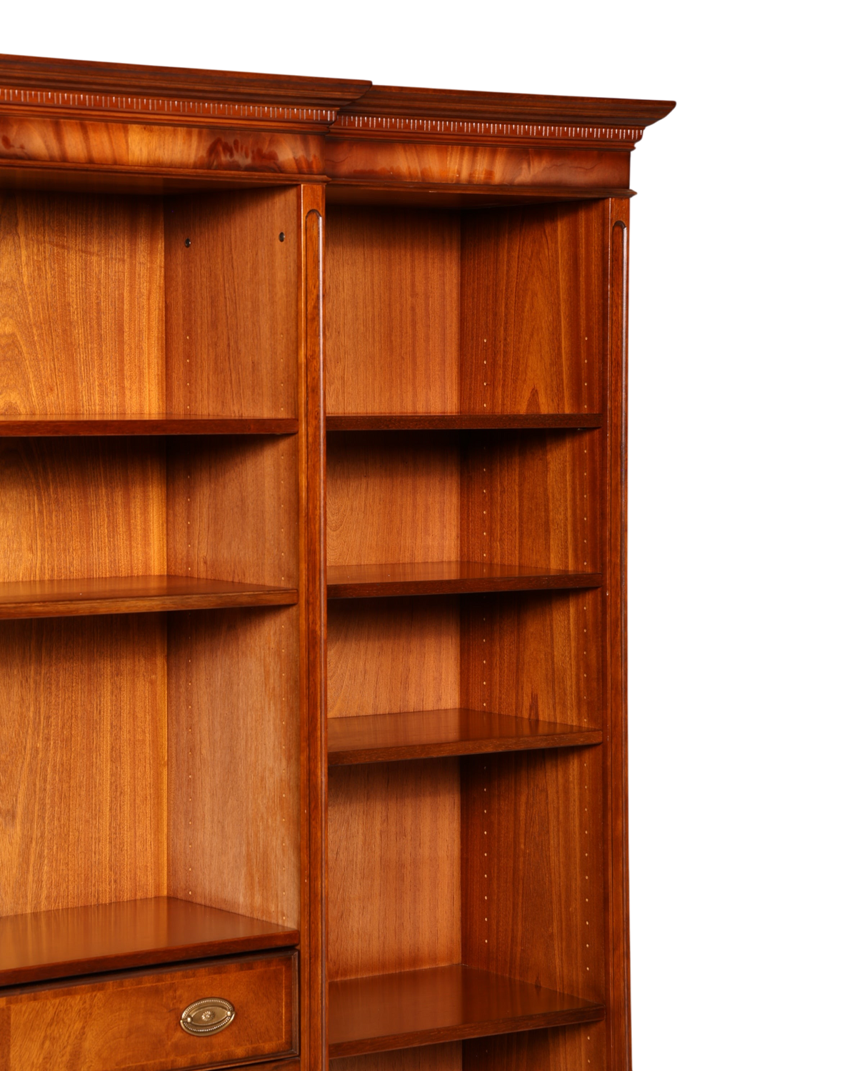 Hauptstadt Möblerei XXL Heldense Bücherregal aus Eibenholz mit höhenverstellbaren Einlegeböden im englischen Stil