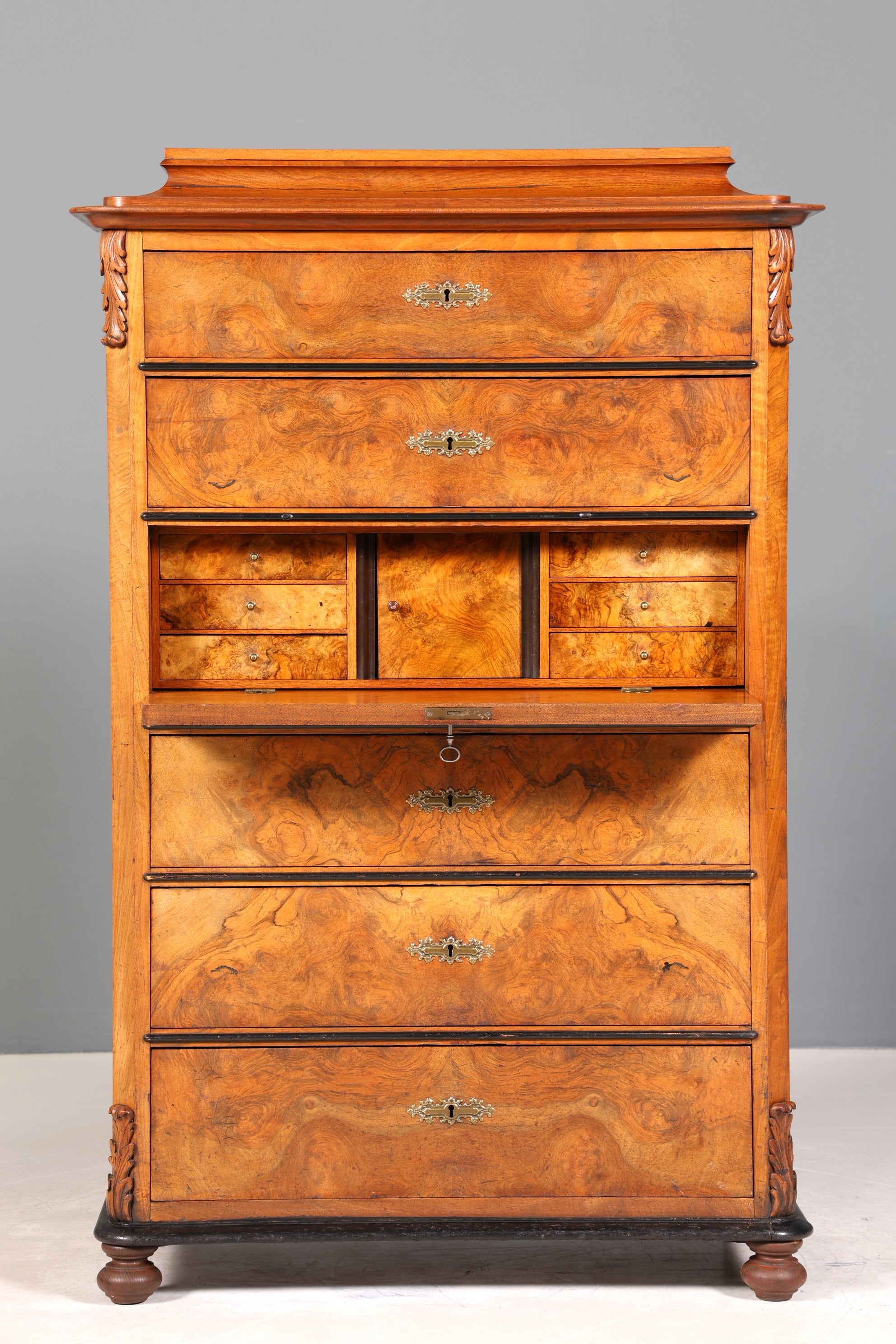 Wunderschöner Louis Philippe Sekretär Chiffoniere um 1880 Gründerzeit Vertiko Schrank Semainier