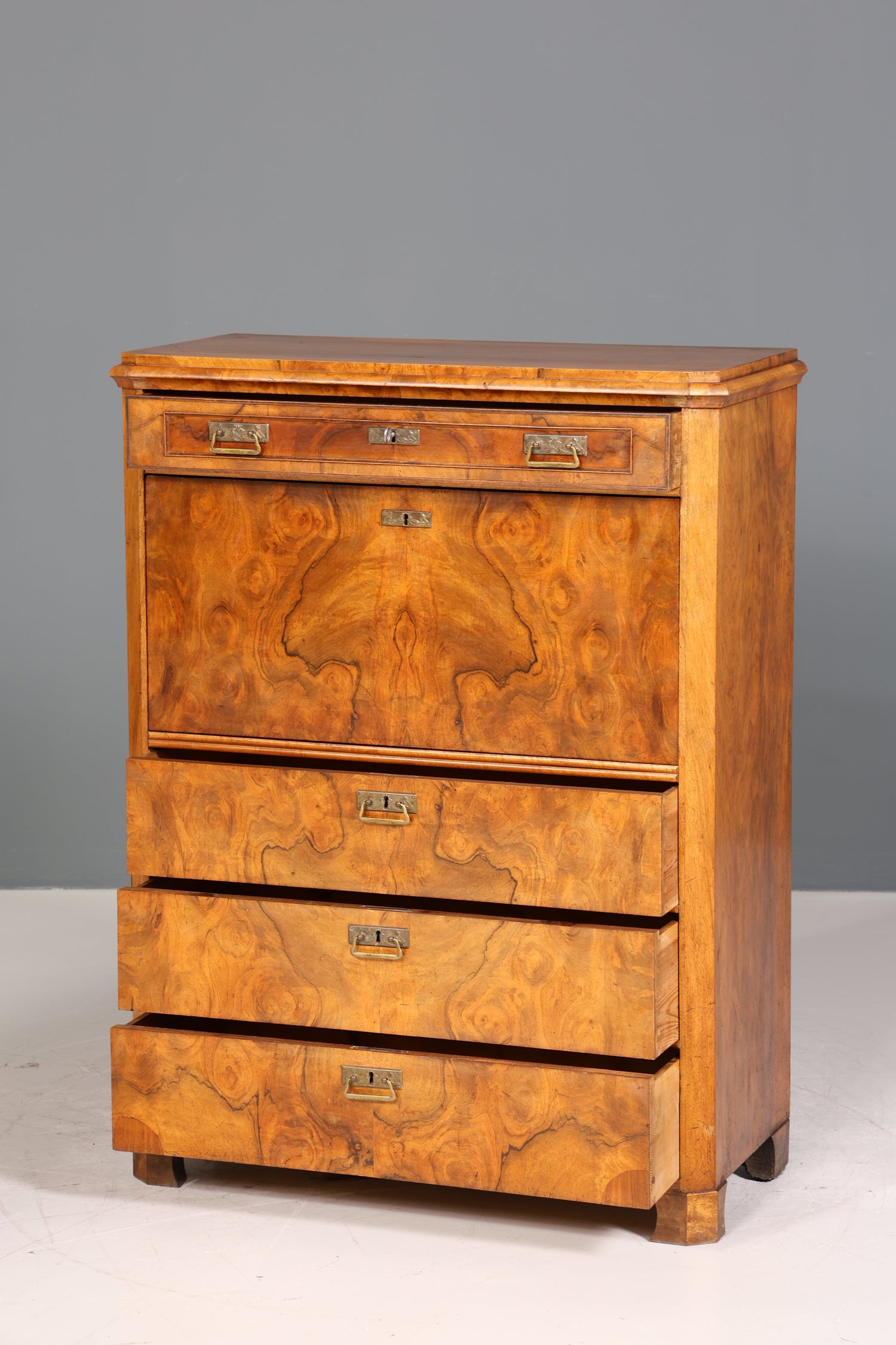 Stilvoller Gründerzeit Sekretär Vertiko Highboard Louis Philippe Vertiko Kommode um 1880