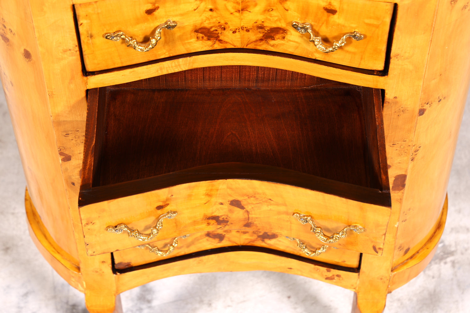 Wunderschöne Barock Louis XV Highboard Kommode Birke Vertiko Biedermeier Stil Schubladenkommode