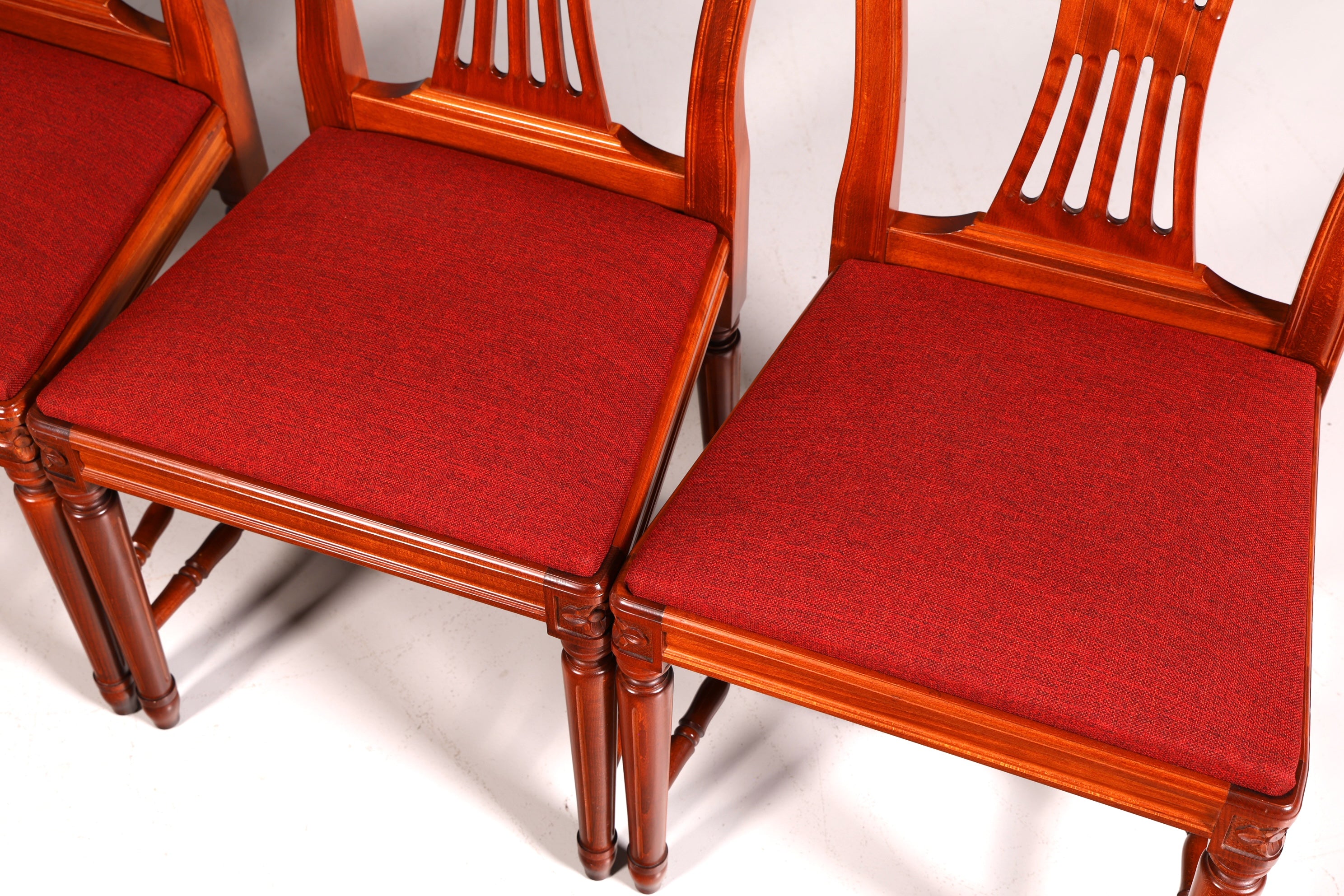 4x Edle Englische Stühle Englisch Dining Chairs Antik 60er Jahre Regency Küchenstühle Stuhlset