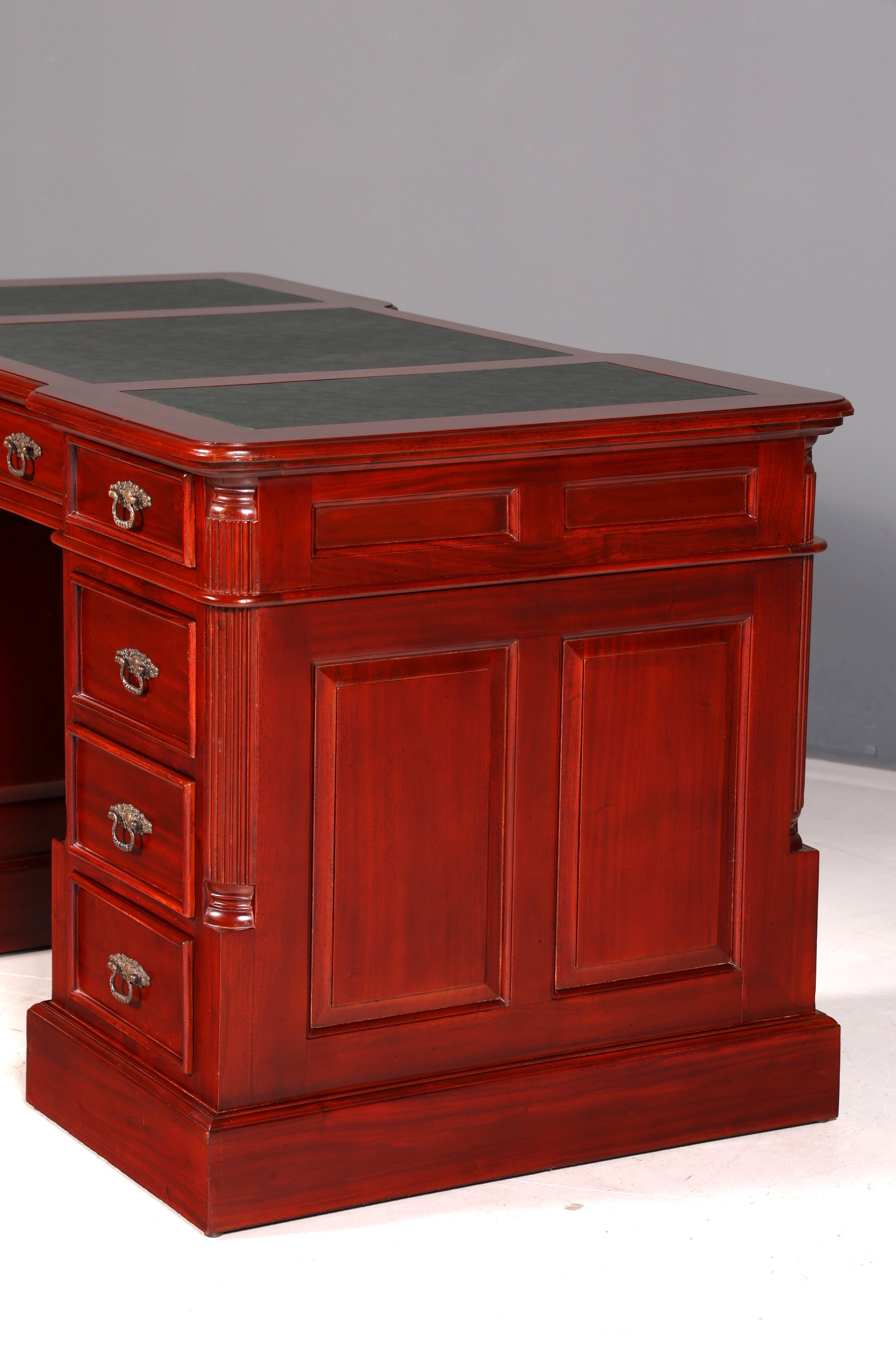 Wunderschöner Englischer Schreibtisch Mahagoni Lederauflage Bürotisch Office Desk Antik Vintage
