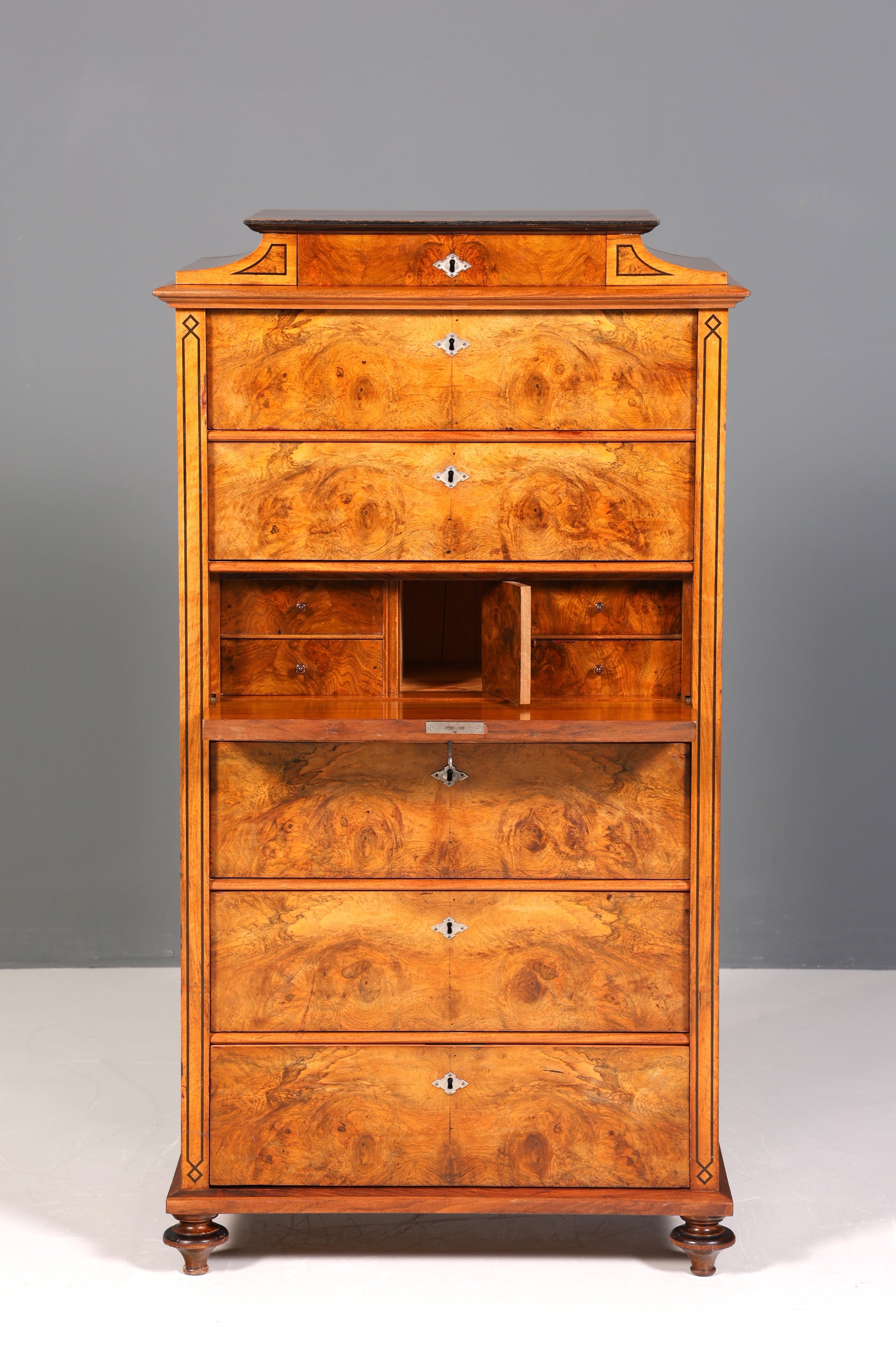 Traumhafter Louis Philippe Sekretär um 1880 Gründerzeit Chiffoniere Vertiko Schrank Semainier